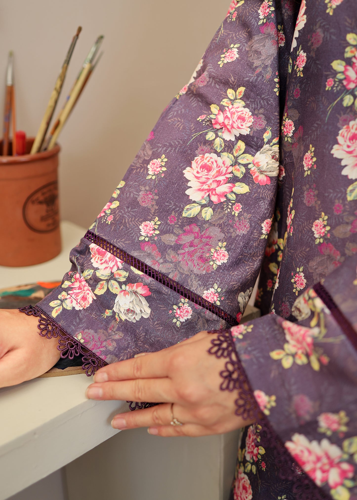 Purple Floral 2 PC