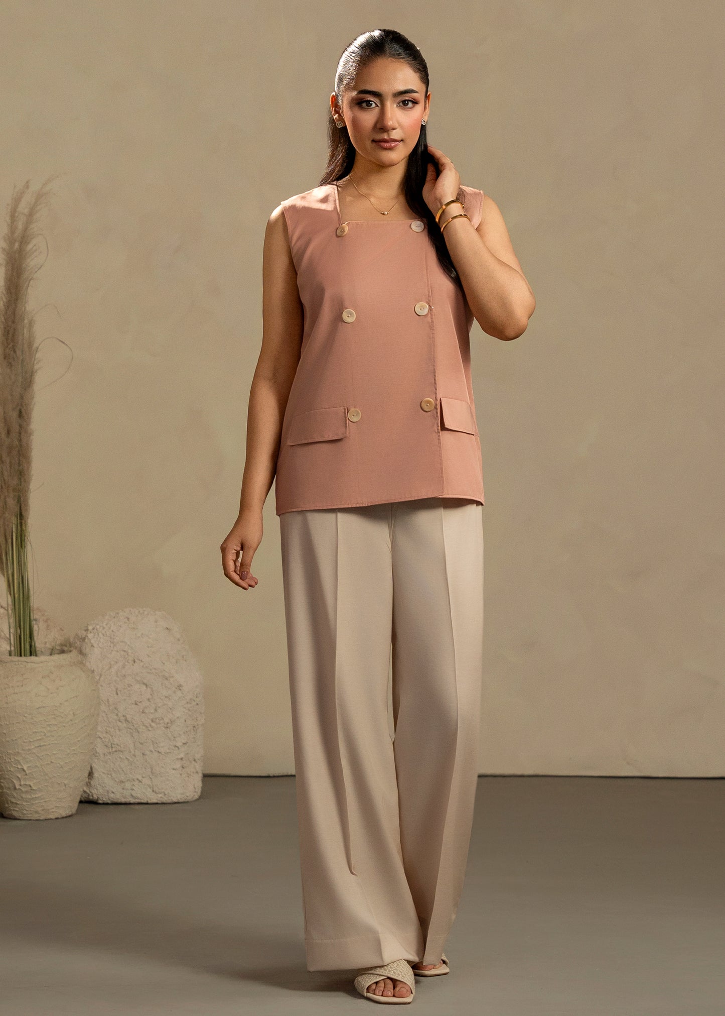 Dusty Blush Waistcoat Set