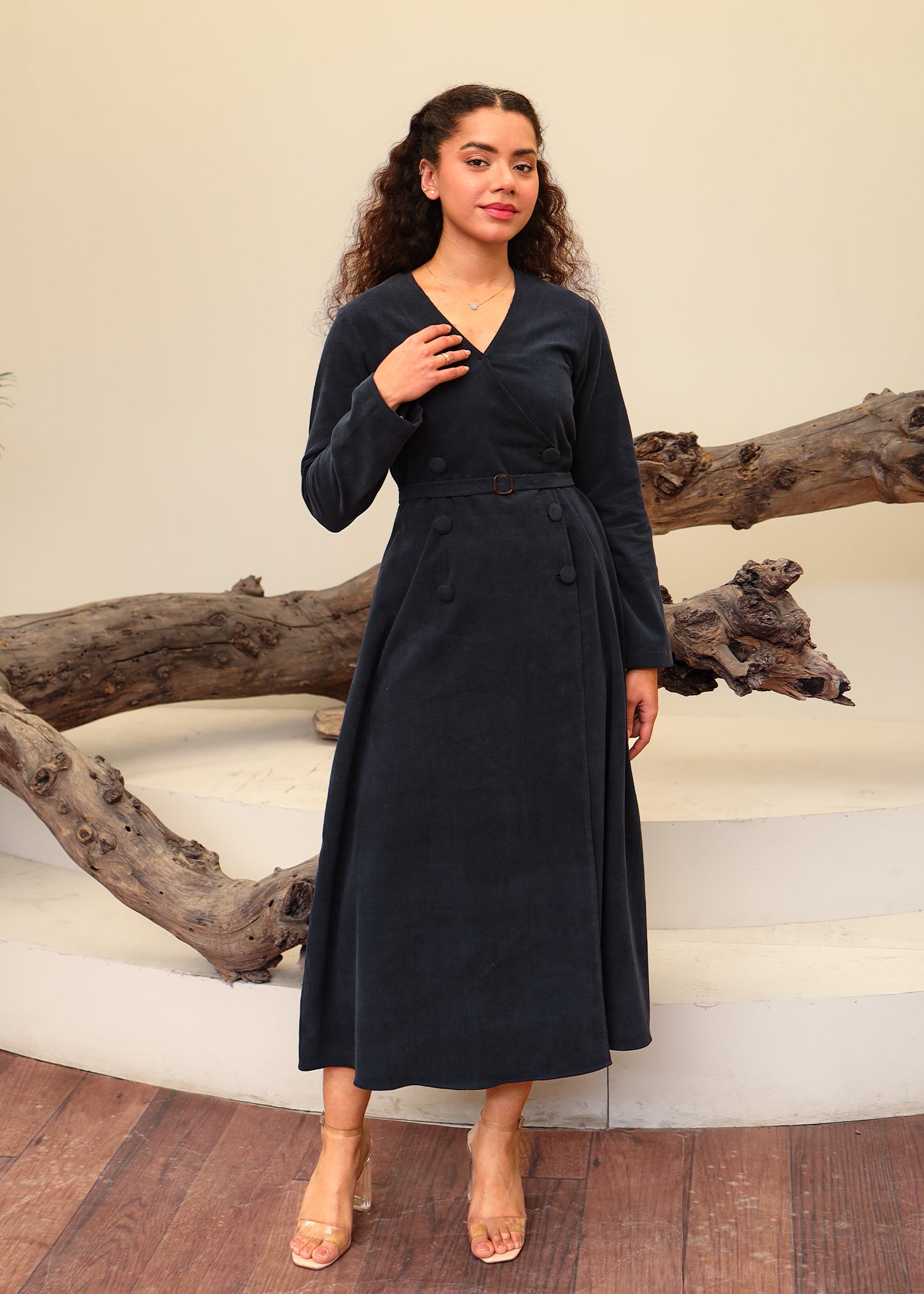 Greyish Blue Corduroy Dress Candy Closet Greyish Blue Corduroy Dress Candy Closet
