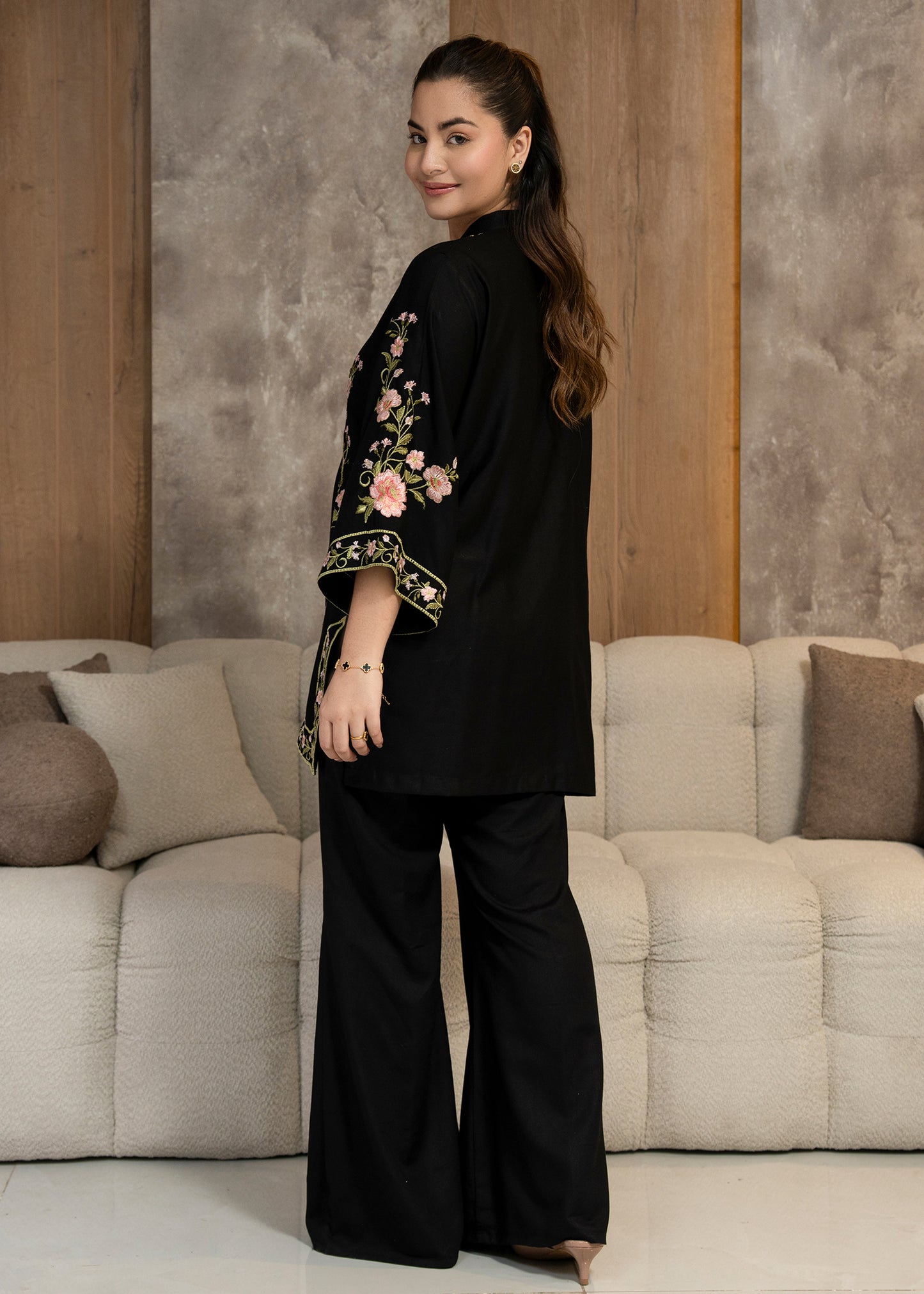 Noir Flora Embroidered Co-Ord