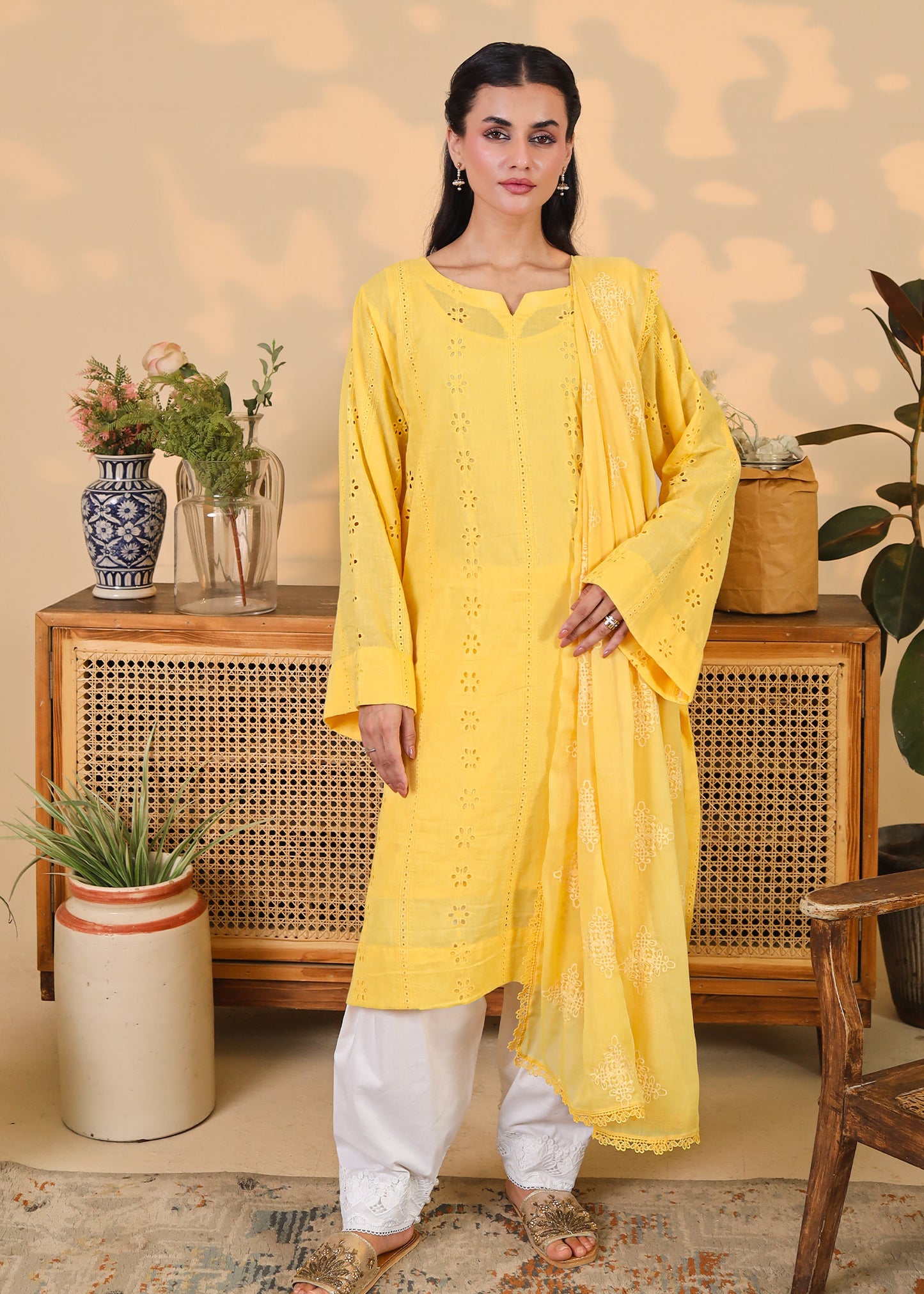 Sunshine Yellow Eyelet 3PC
