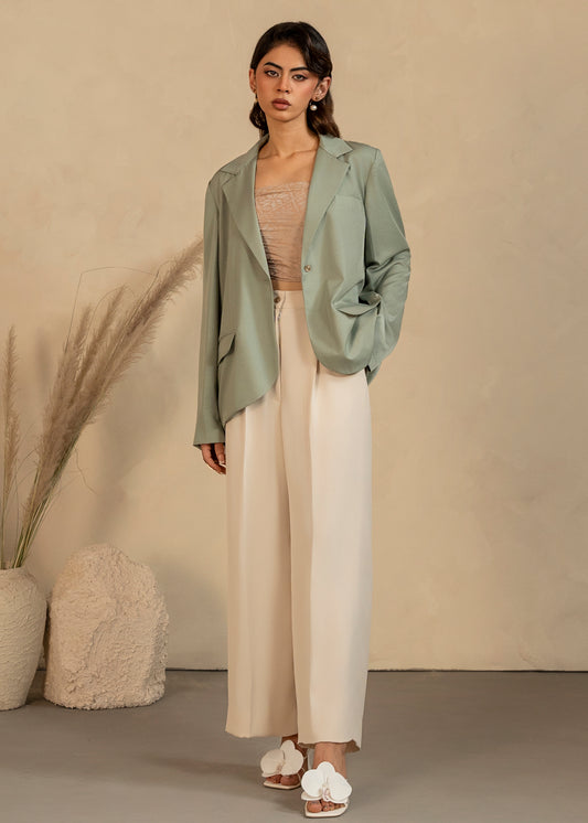Oversized Turquoise Blazer Set