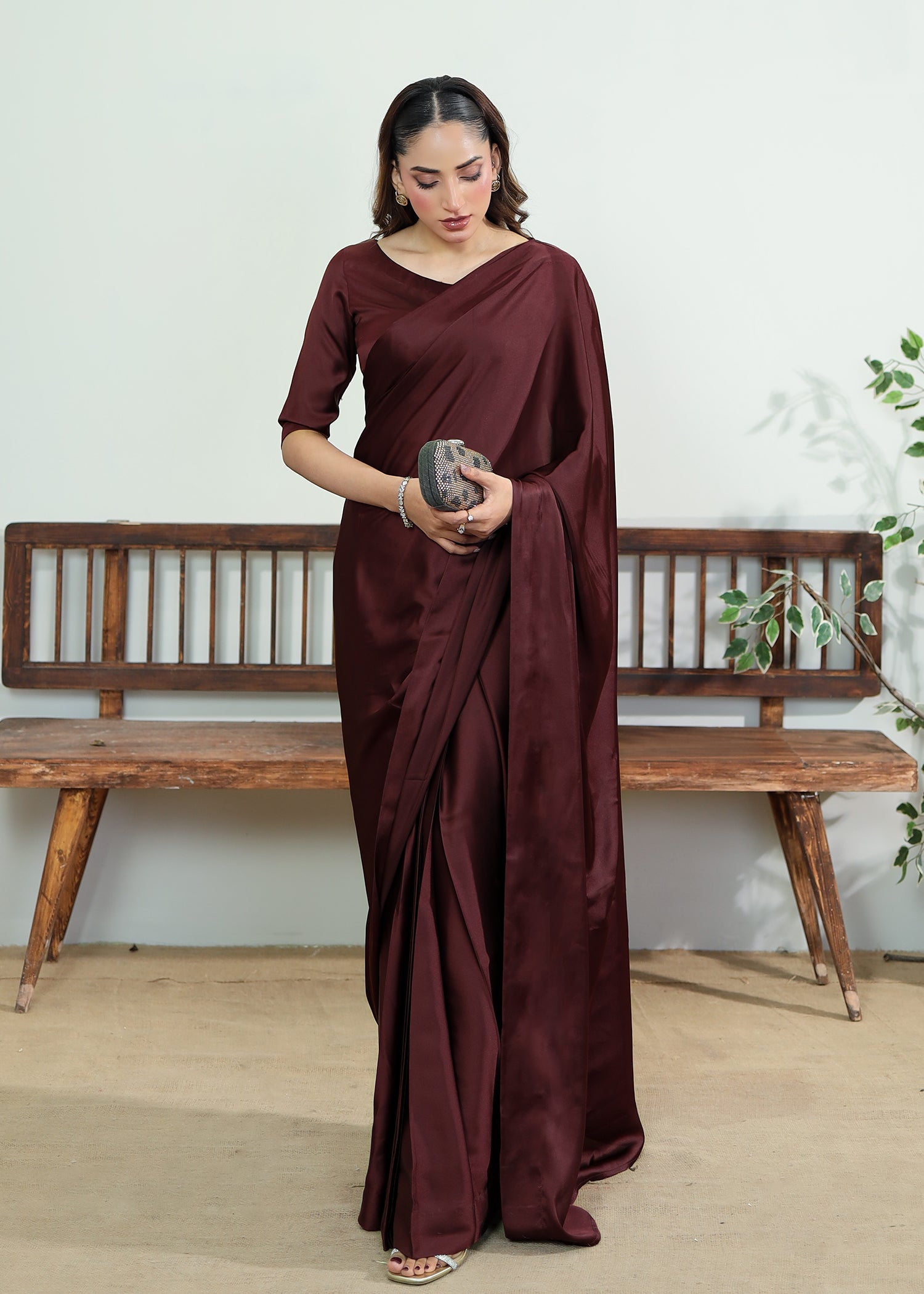 Red Wine Saree