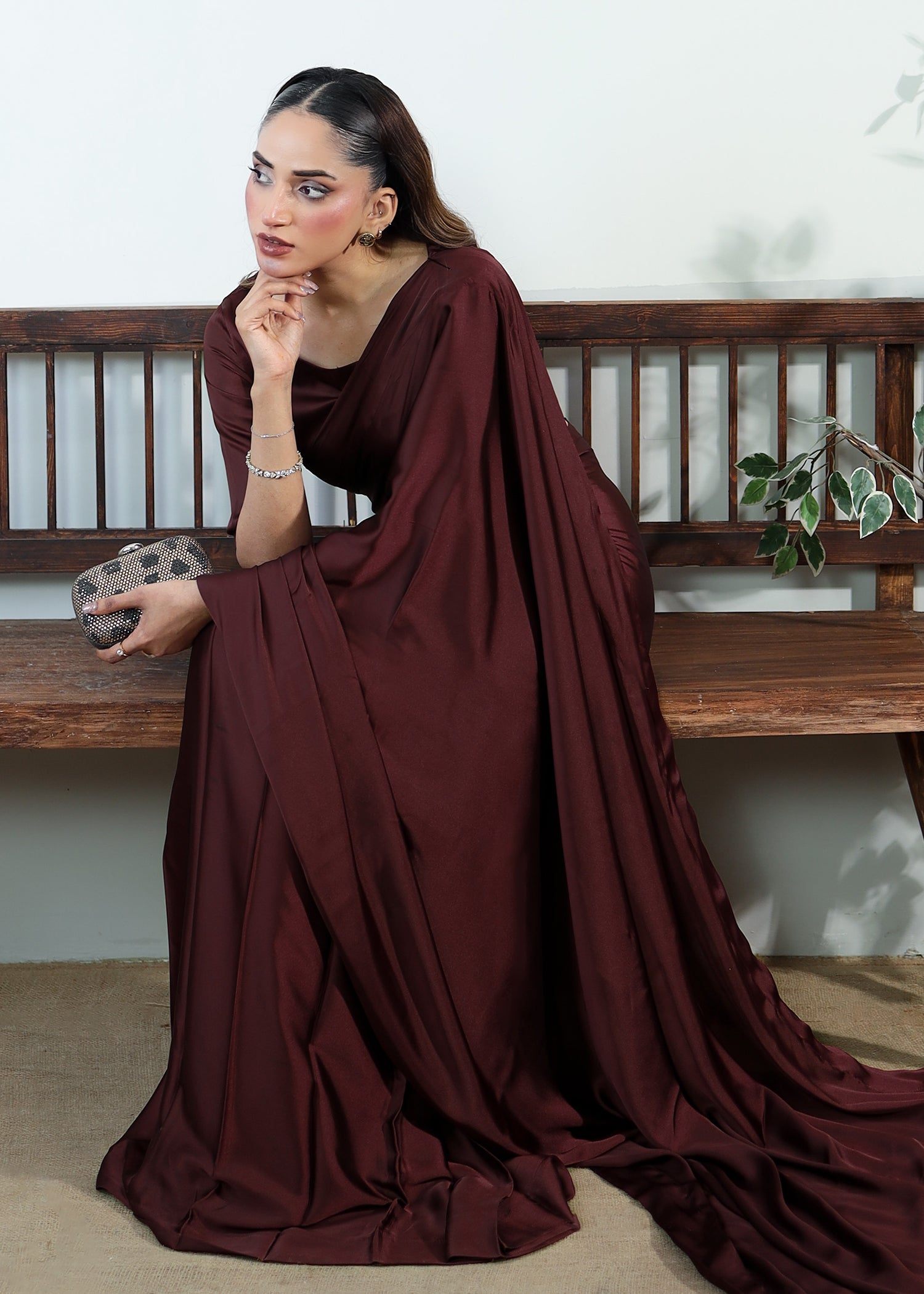 Red Wine Saree