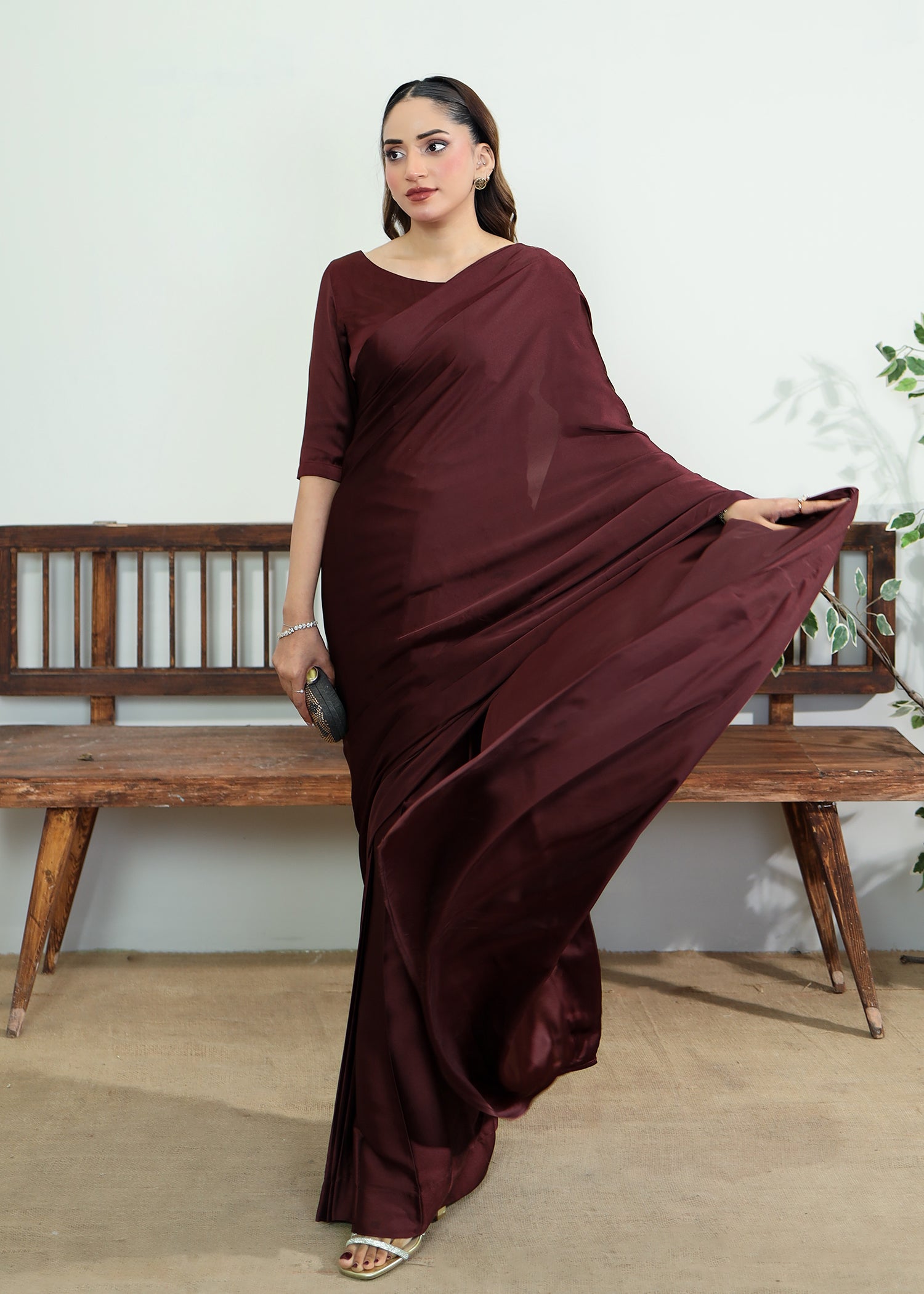 Red Wine Saree