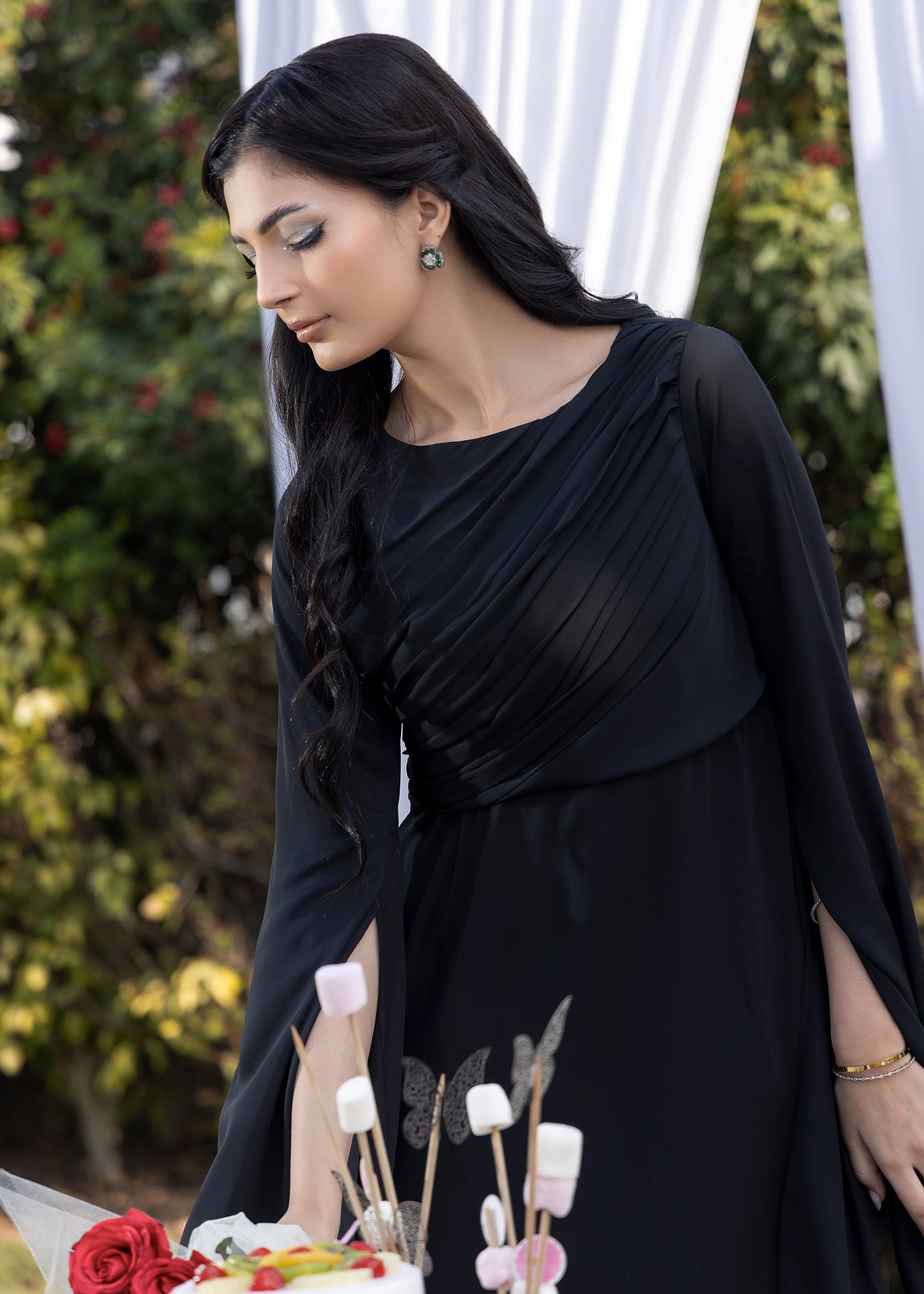 Midnight Pleated Dress