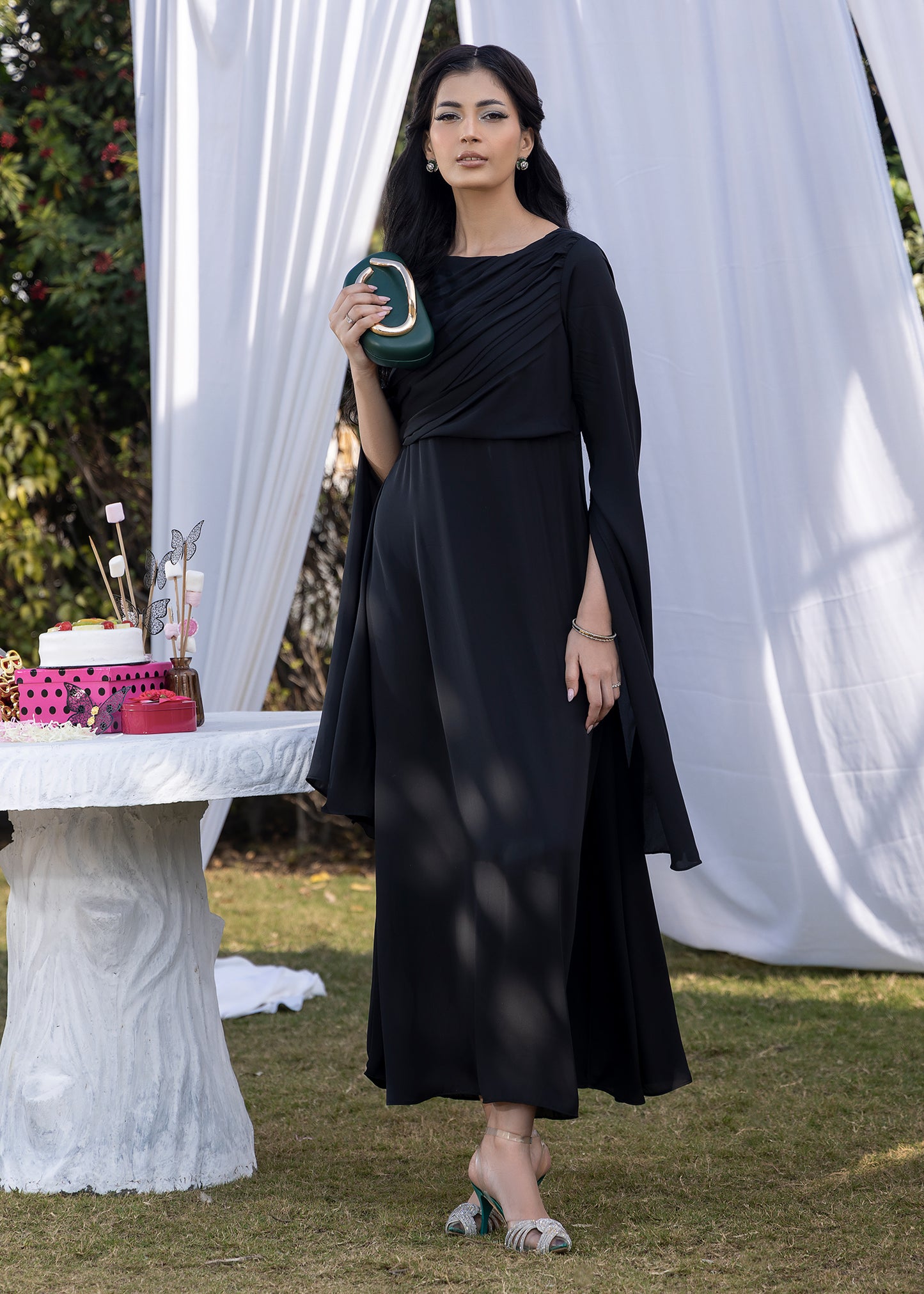 Midnight Pleated Dress