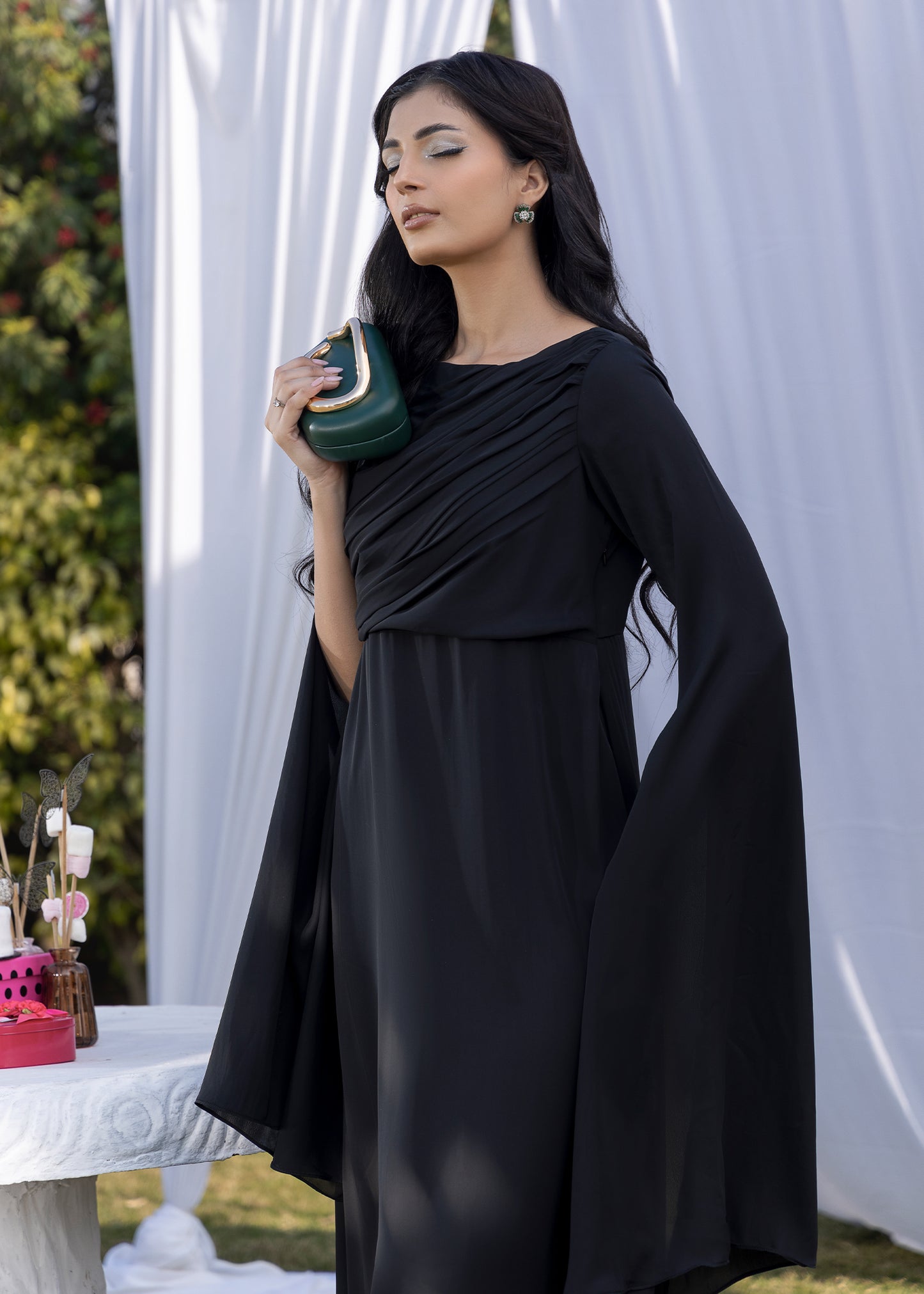 Midnight Pleated Dress