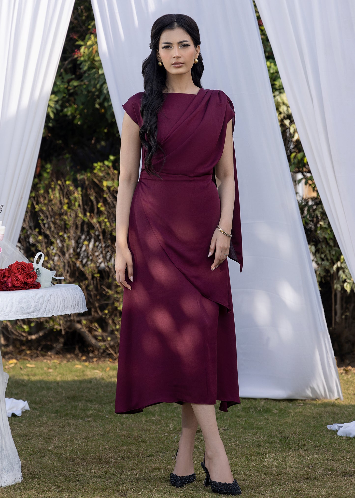 Burgundy Celeste Dress