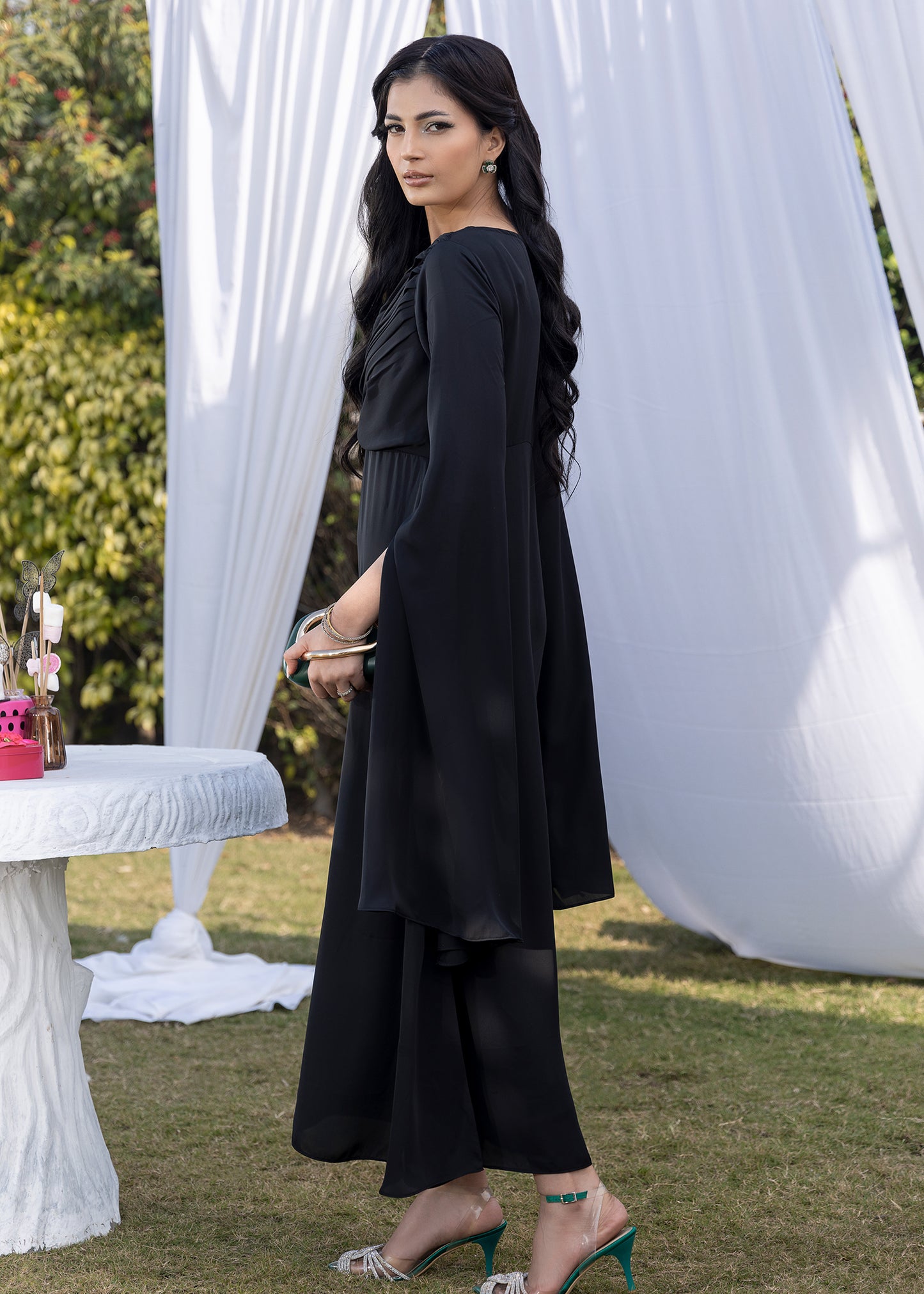 Midnight Pleated Dress