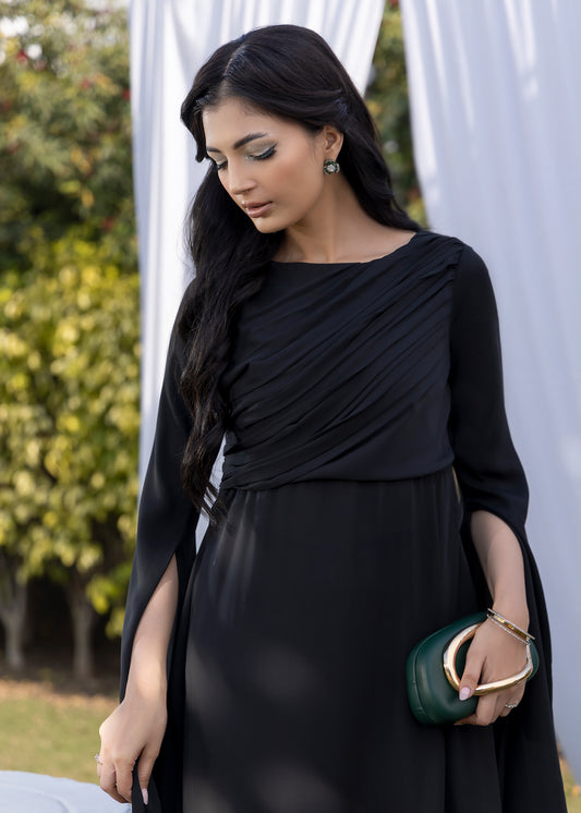 Midnight Pleated Dress