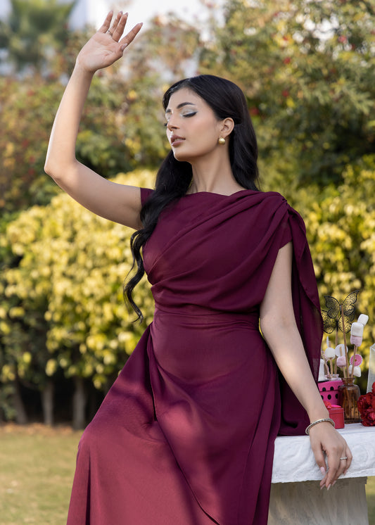 Burgundy Celeste Dress