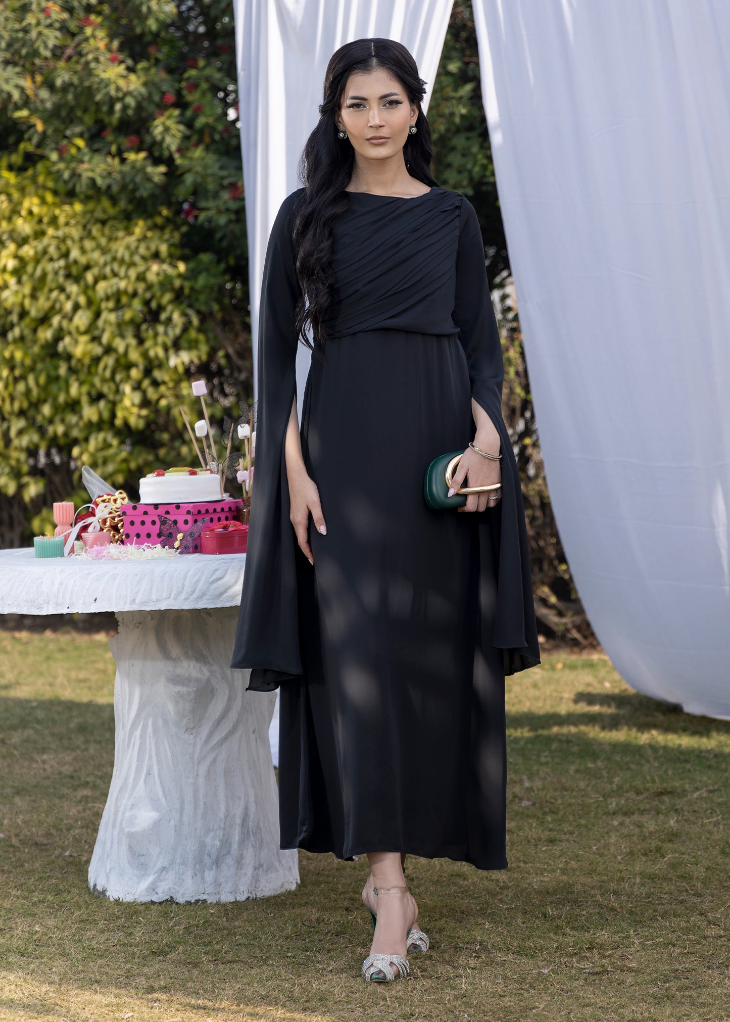 Midnight Pleated Dress