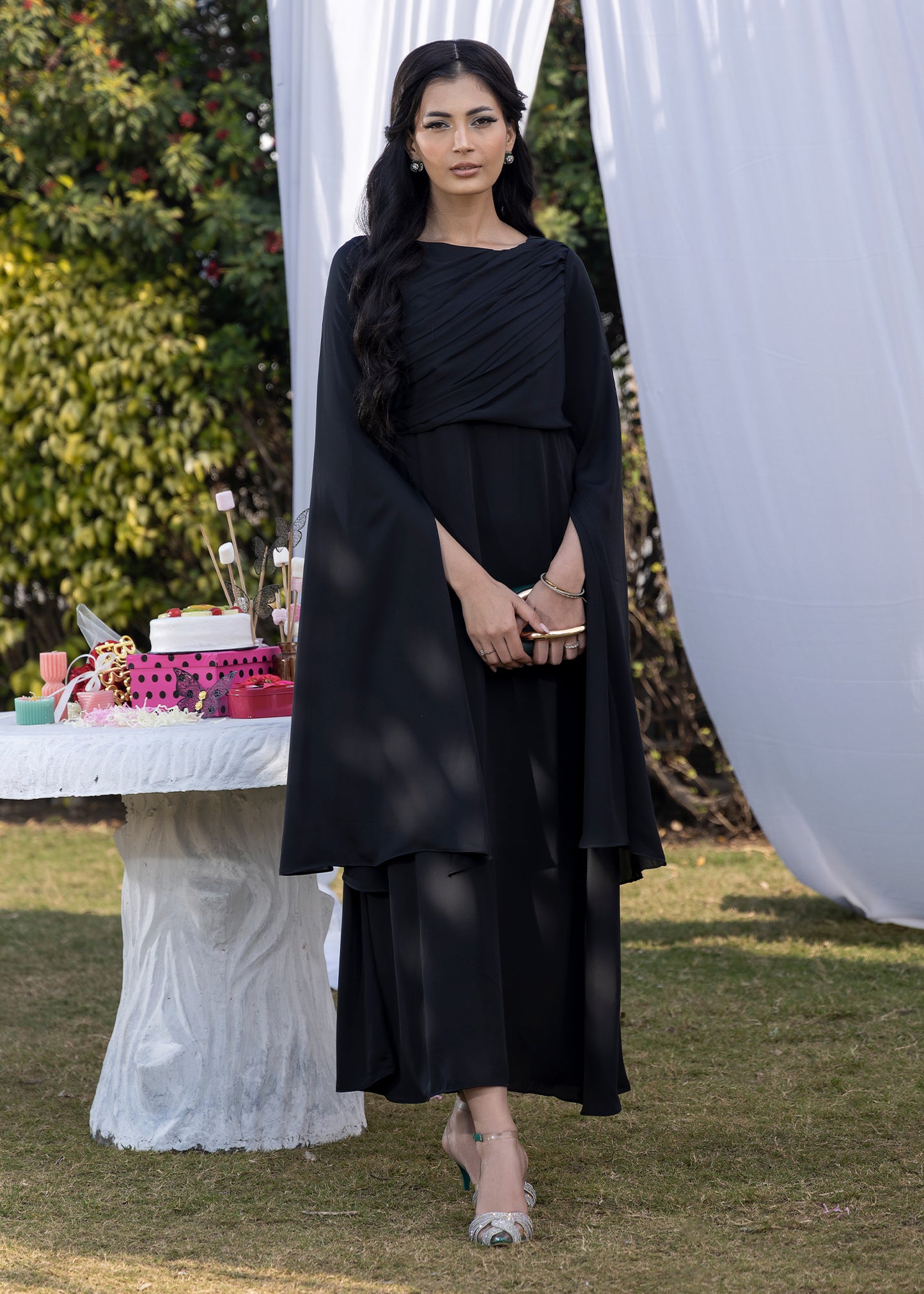 Midnight Pleated Dress