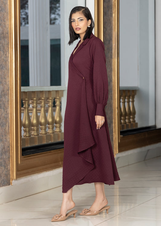 Wine Wrap Dress
