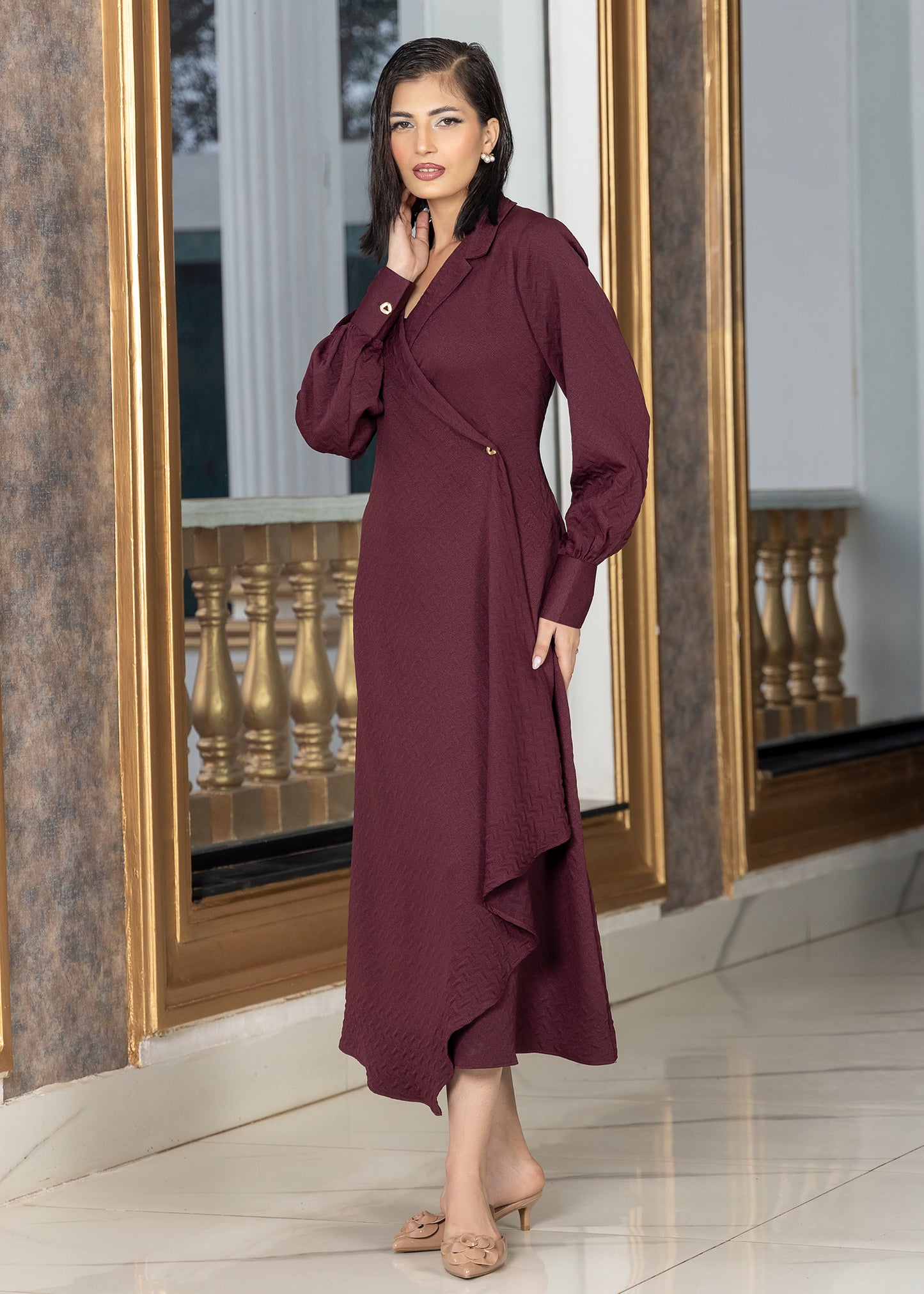 Wine Wrap Dress