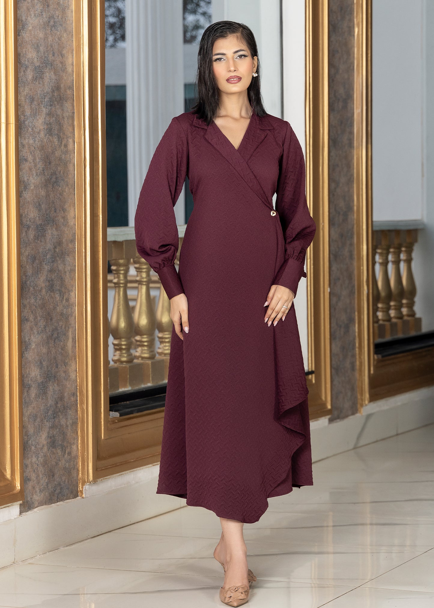 Wine Wrap Dress