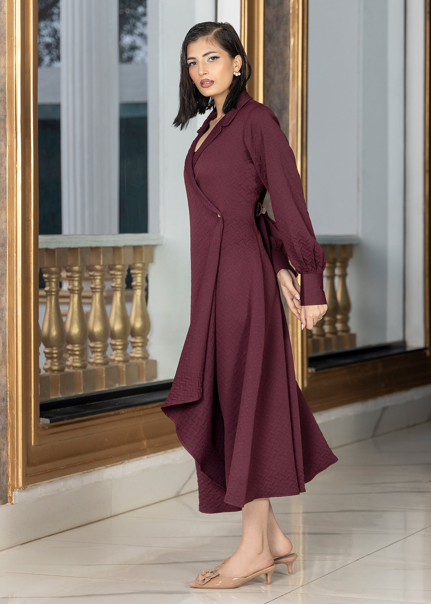 Wine Wrap Dress