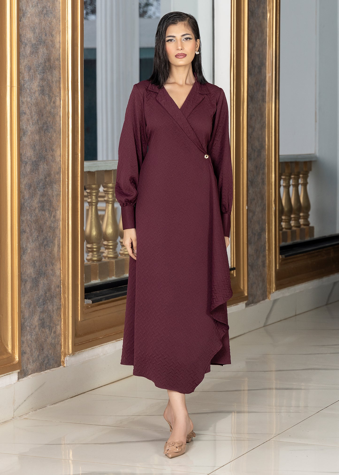 Wine Wrap Dress