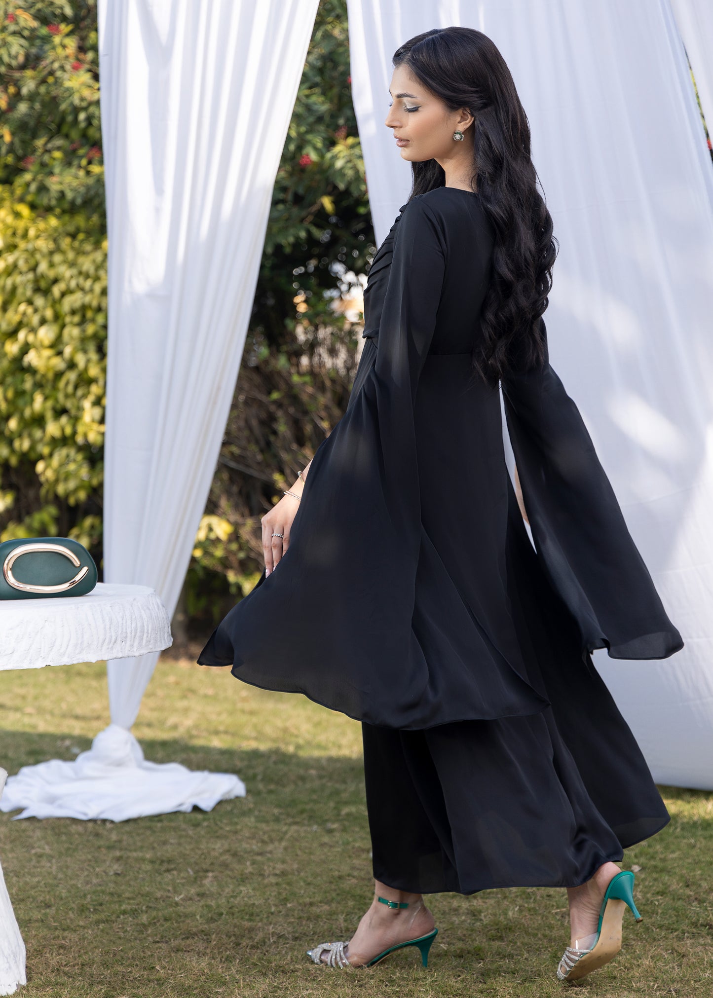 Midnight Pleated Dress