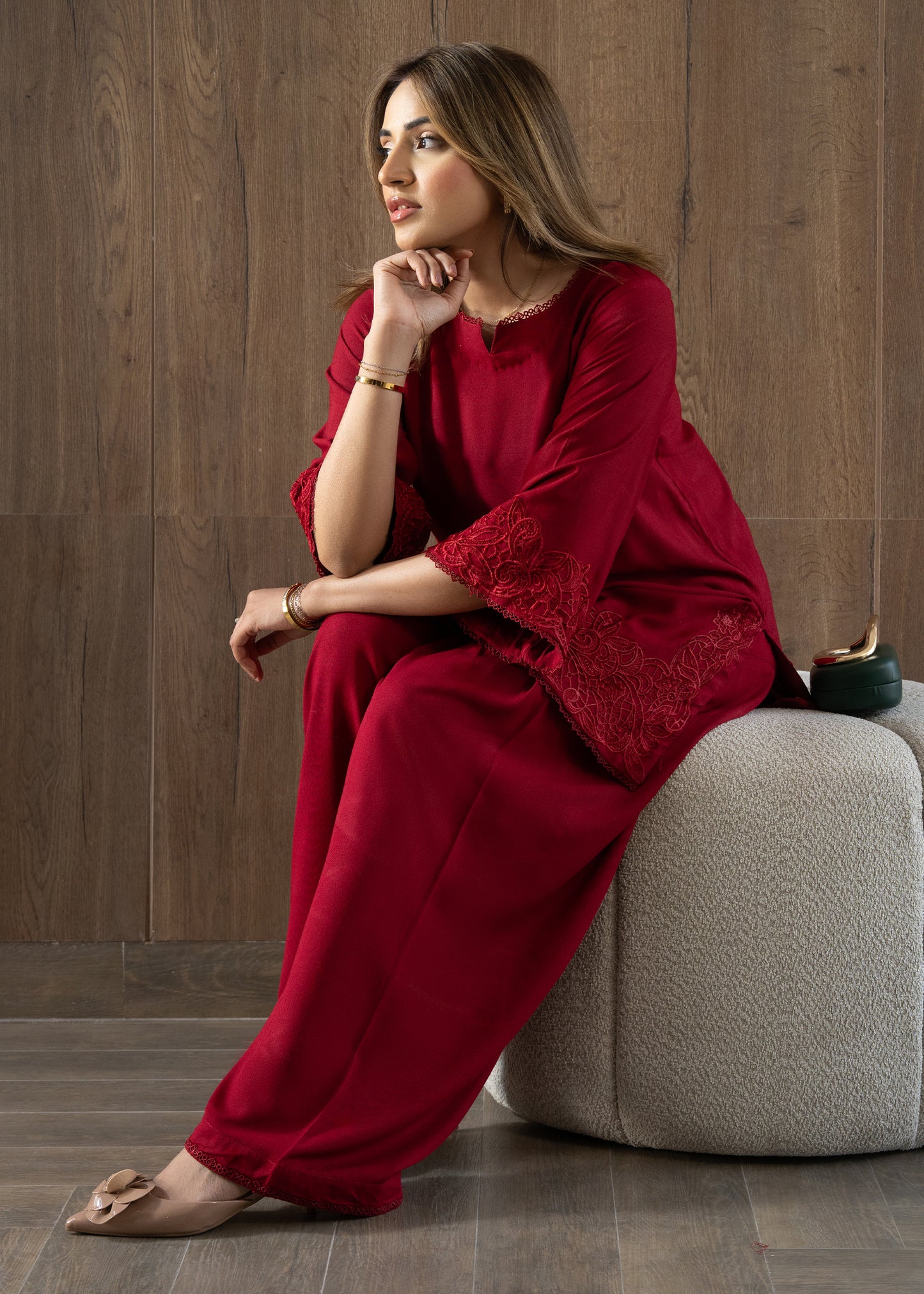 Scarlet Embroidered Co-Ord