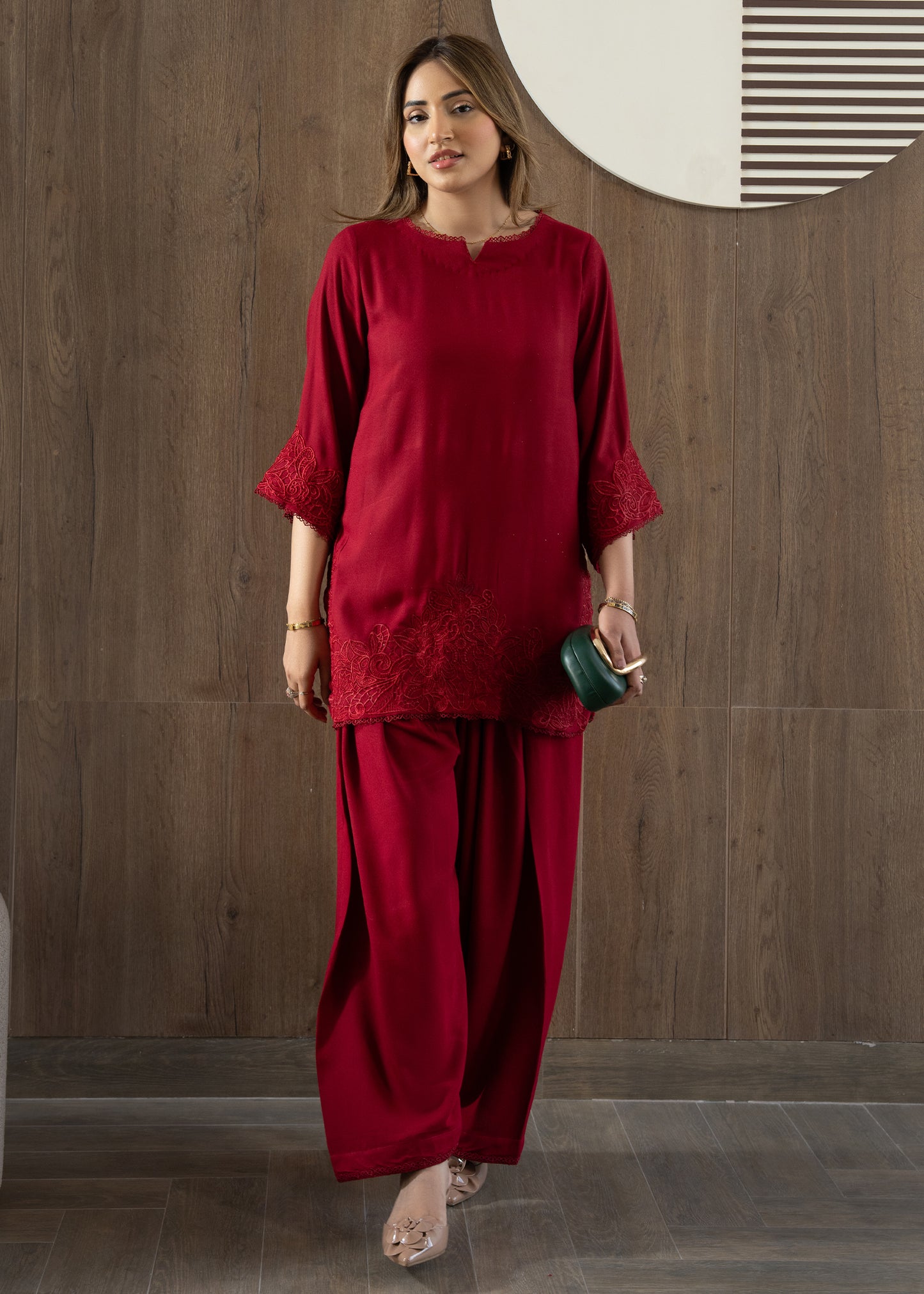 Scarlet Embroidered Co-Ord