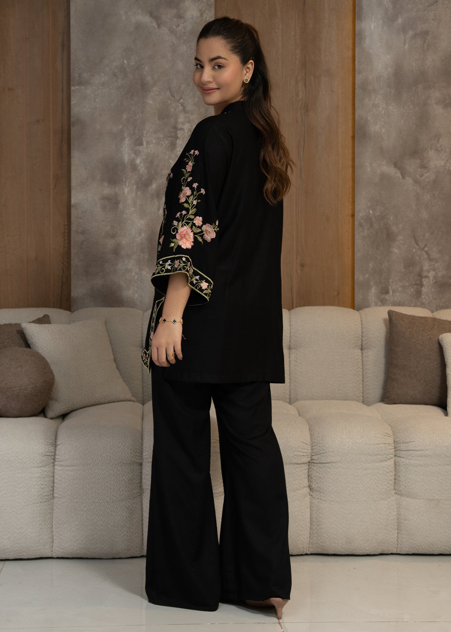 Noir Flora Embroidered Co-Ord