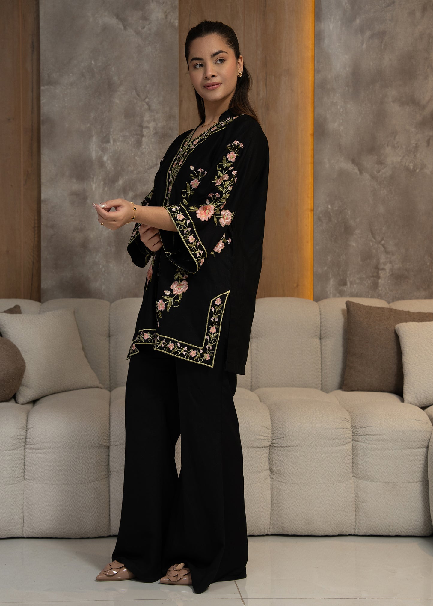 Noir Flora Embroidered Co-Ord