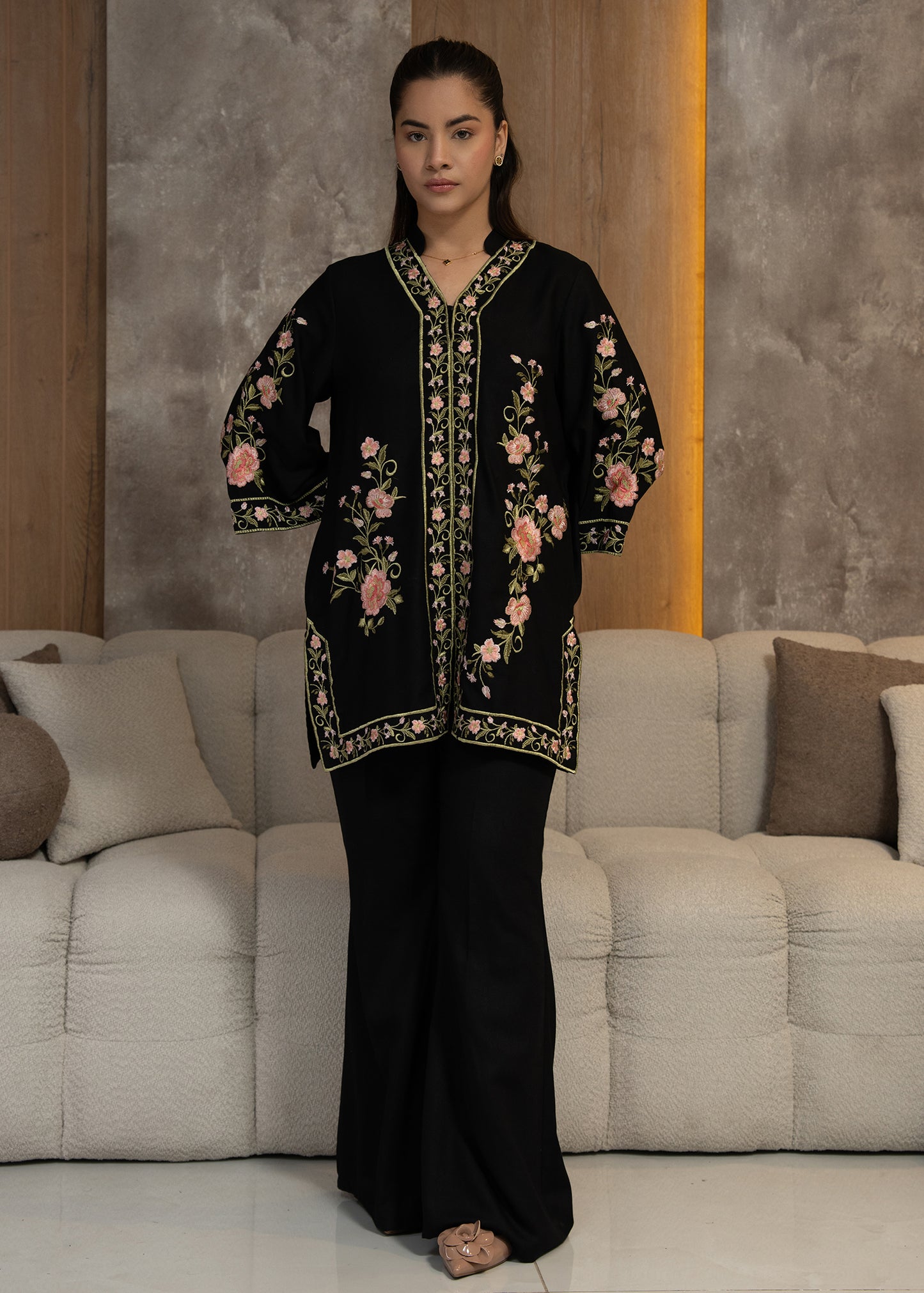 Noir Flora Embroidered Co-Ord