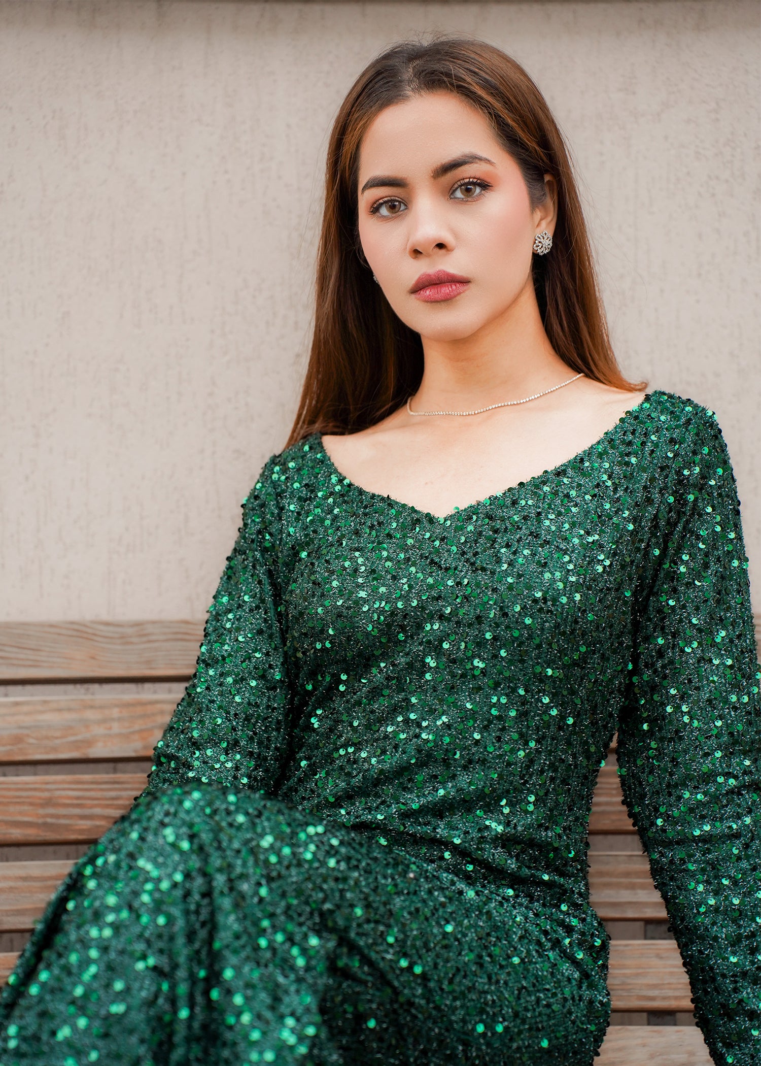 Emerald Sequin Dress