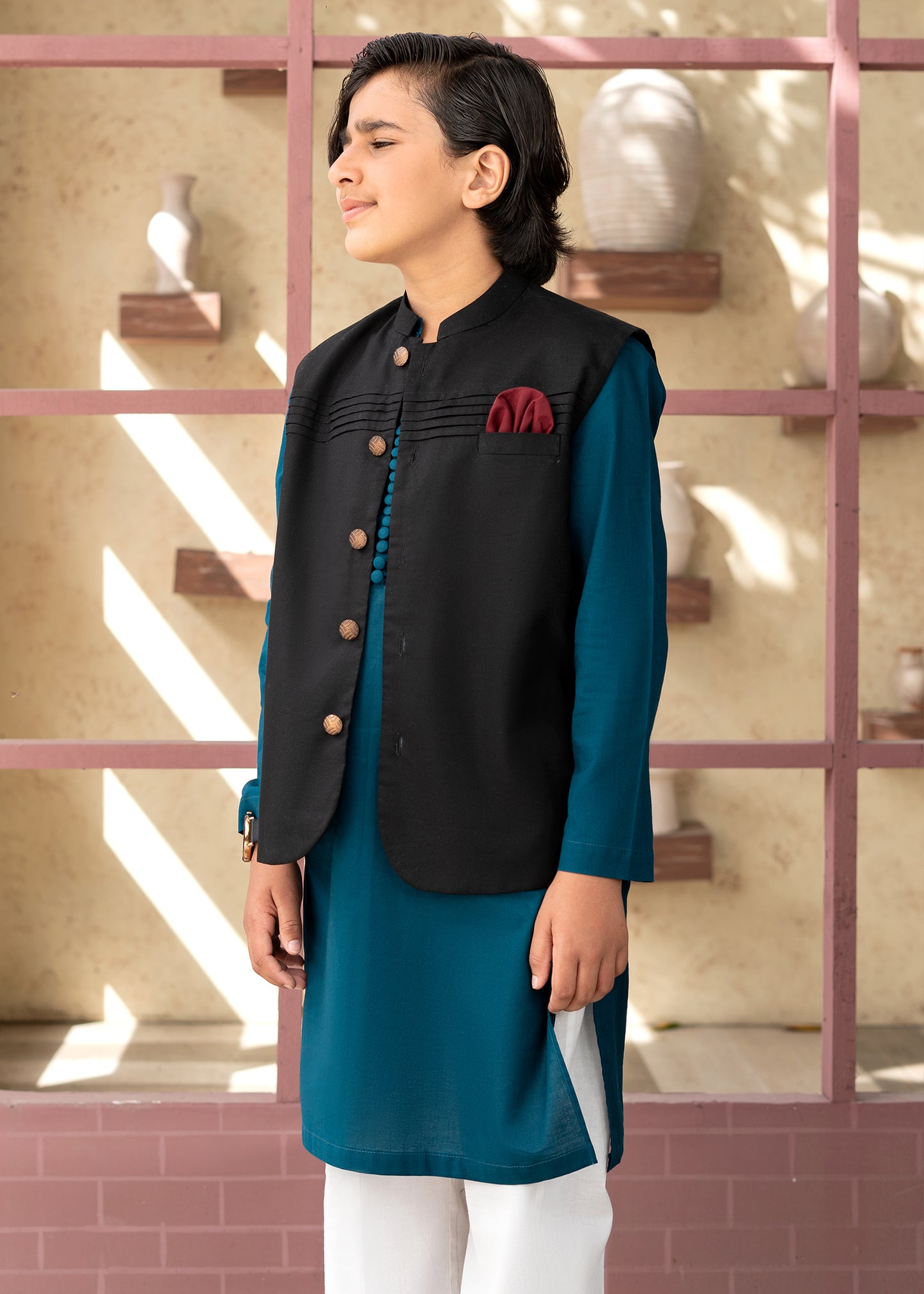 Teal Toffee Waistcoat Set