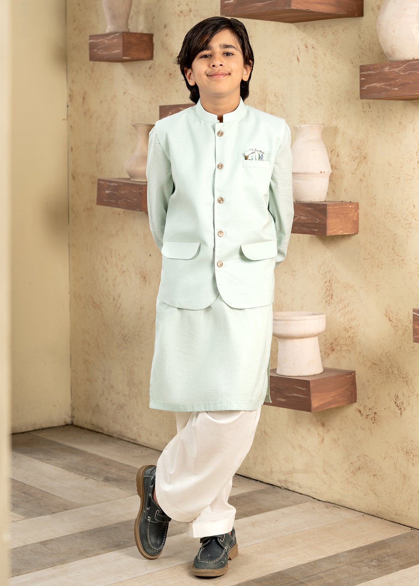 Pistachio Glaze Waistcoat Set