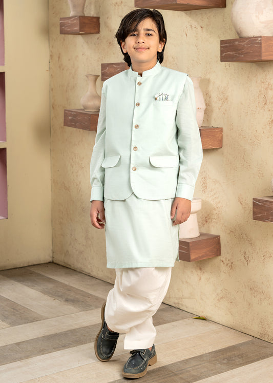 Pistachio Glaze Waistcoat Set