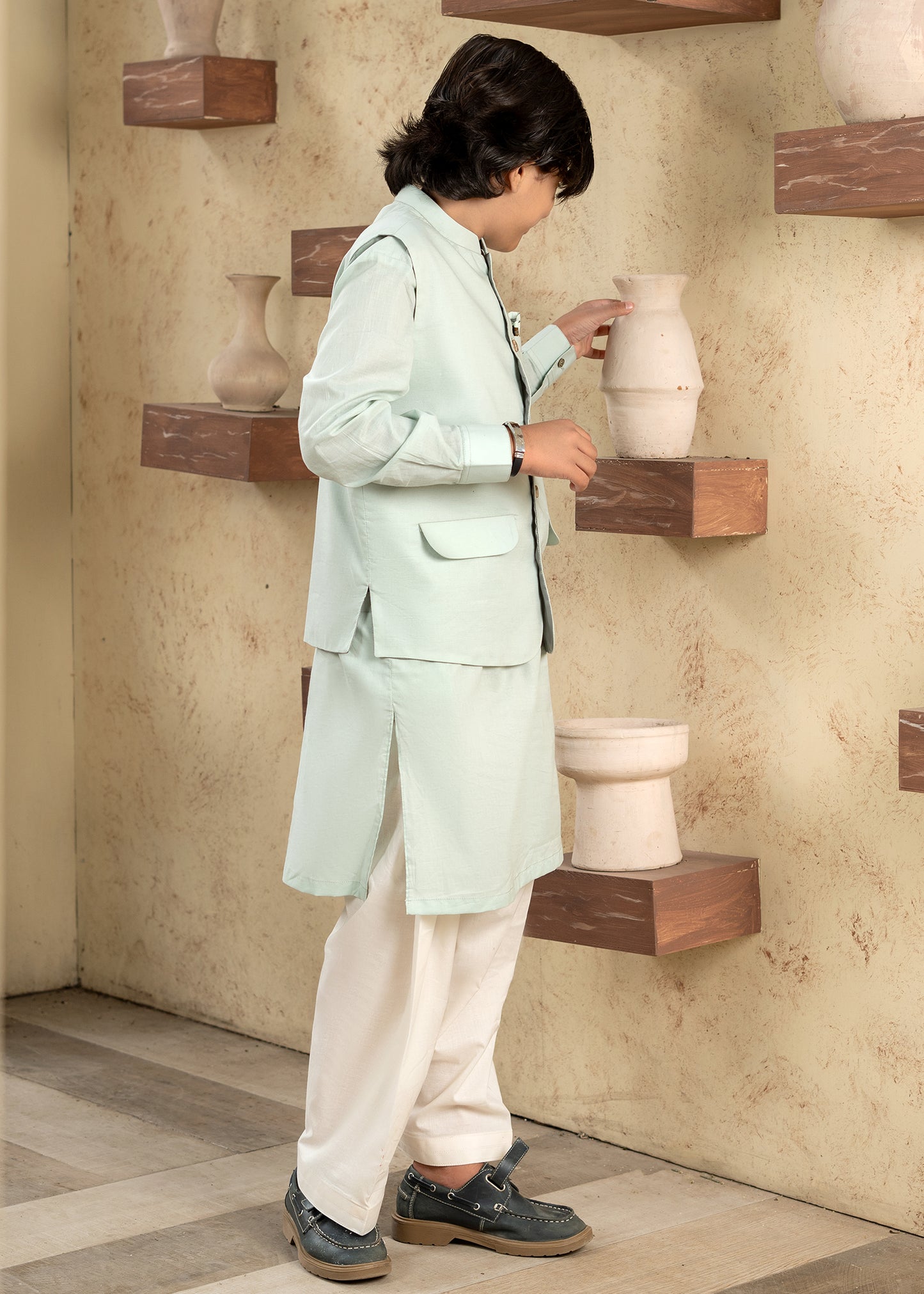 Pistachio Glaze Waistcoat Set