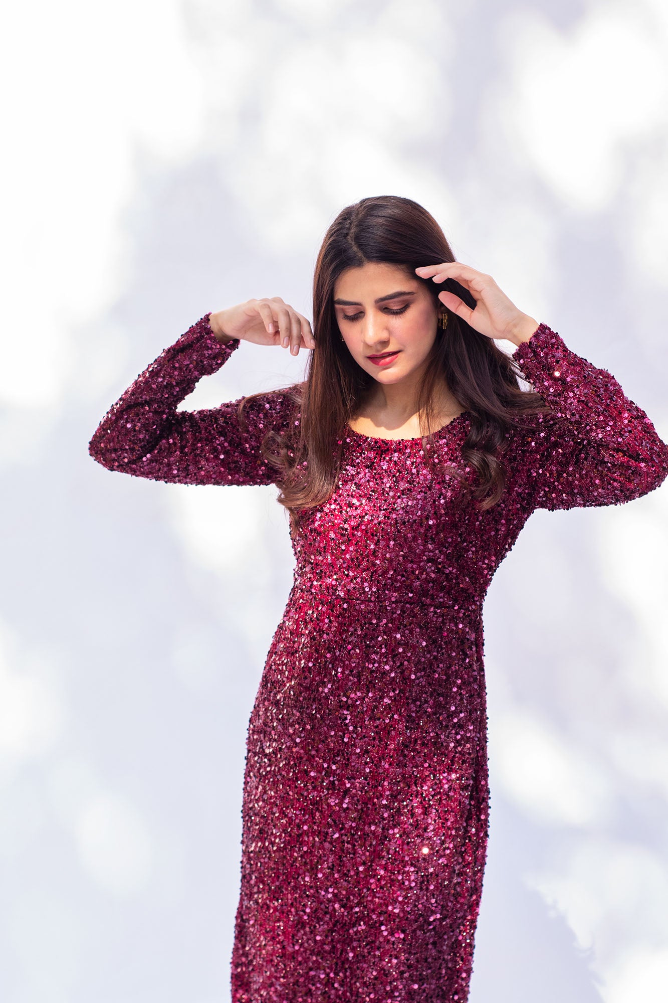 Maroon Sequin Dress