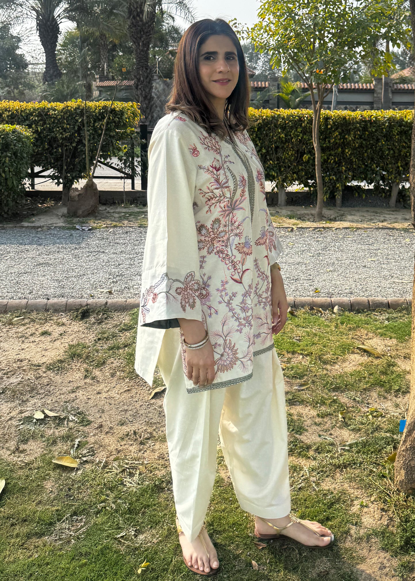 Ivory Flora Embroidered Co-Ord