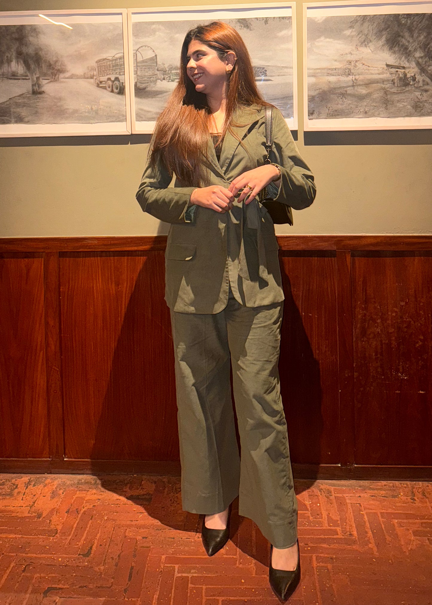 Olive Wrap Corduroy Co-Ord