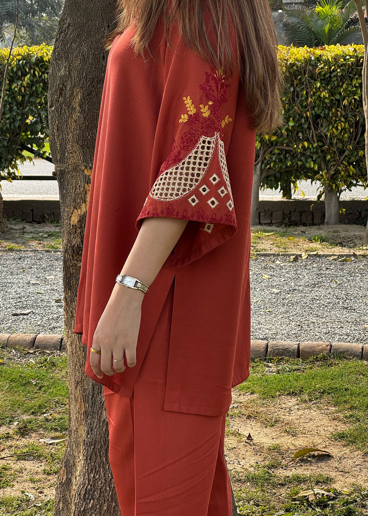 Rust Embroidered Co-Ord