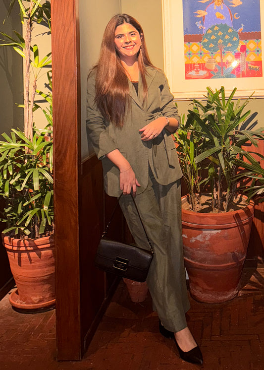 Olive Wrap Corduroy Co-Ord