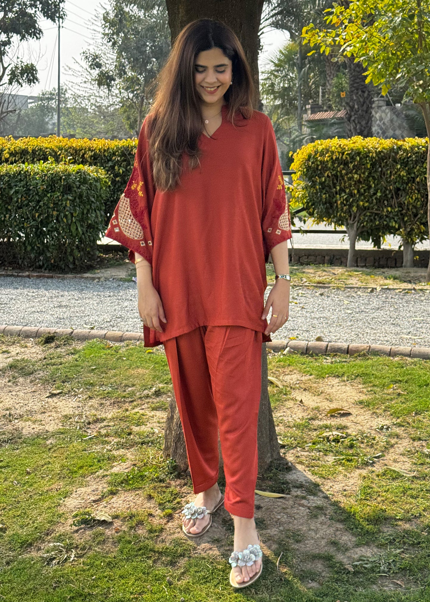 Rust Embroidered Co-Ord