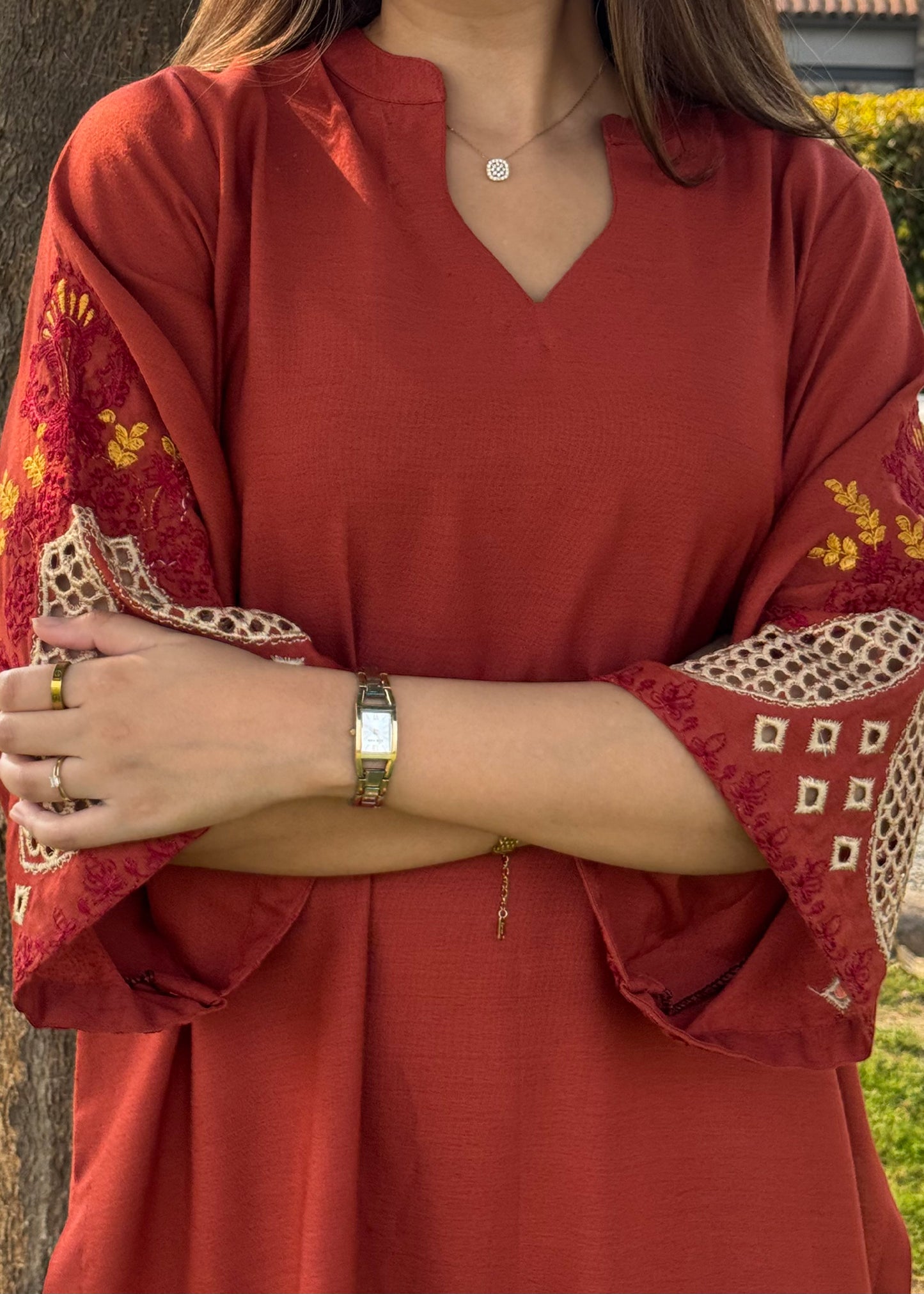 Rust Embroidered Co-Ord