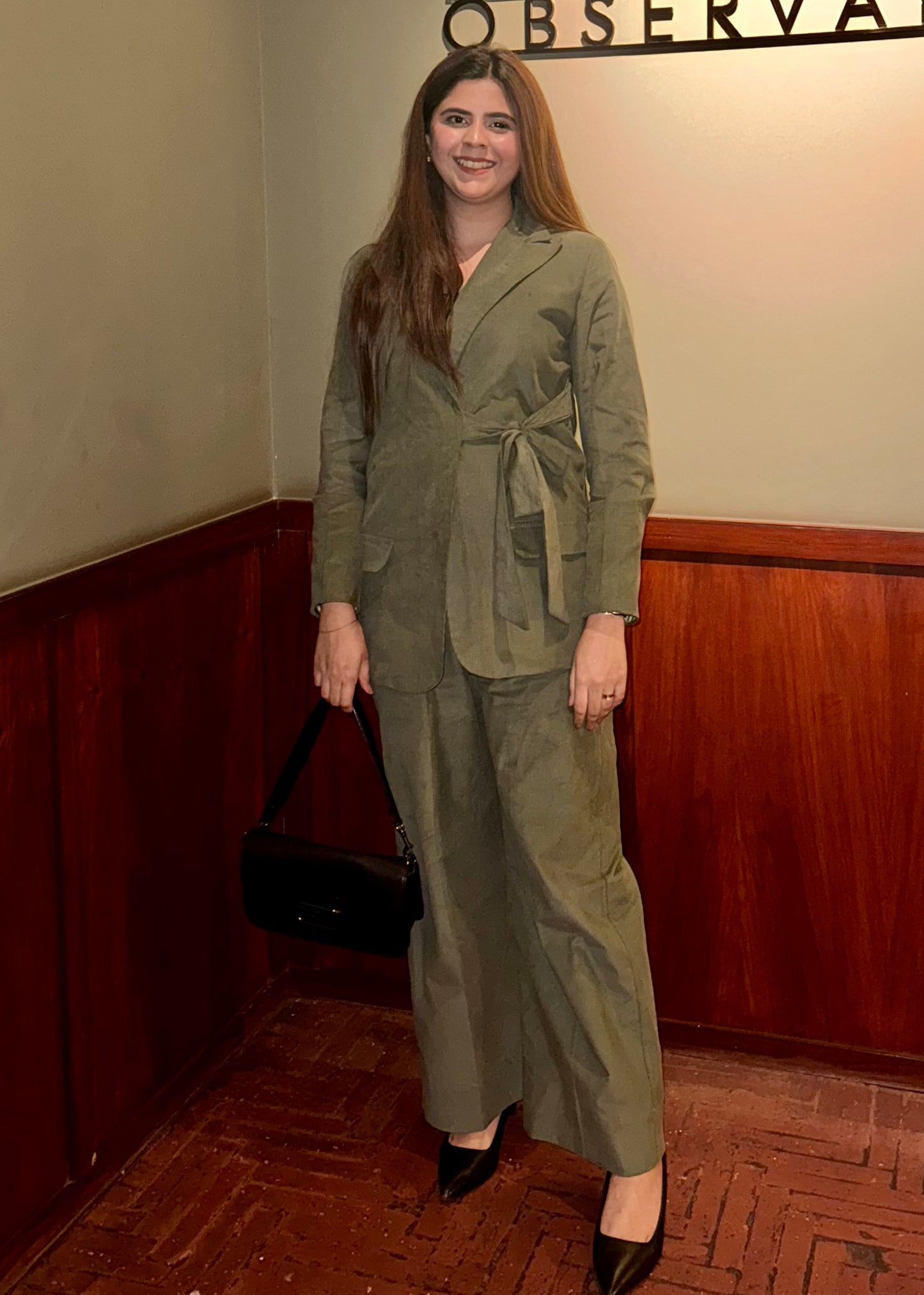 Olive Wrap Corduroy Co-Ord