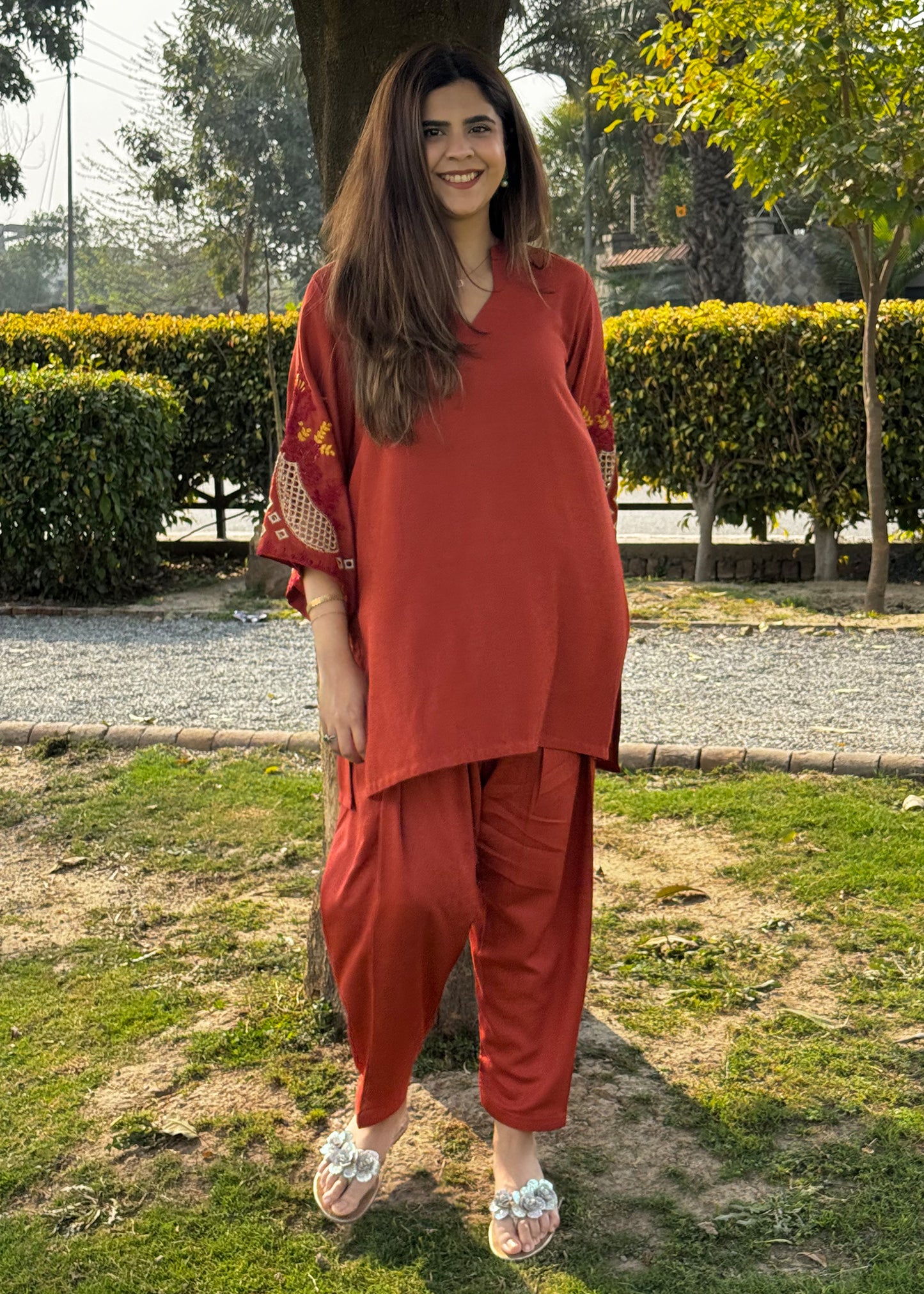 Rust Embroidered Co-Ord