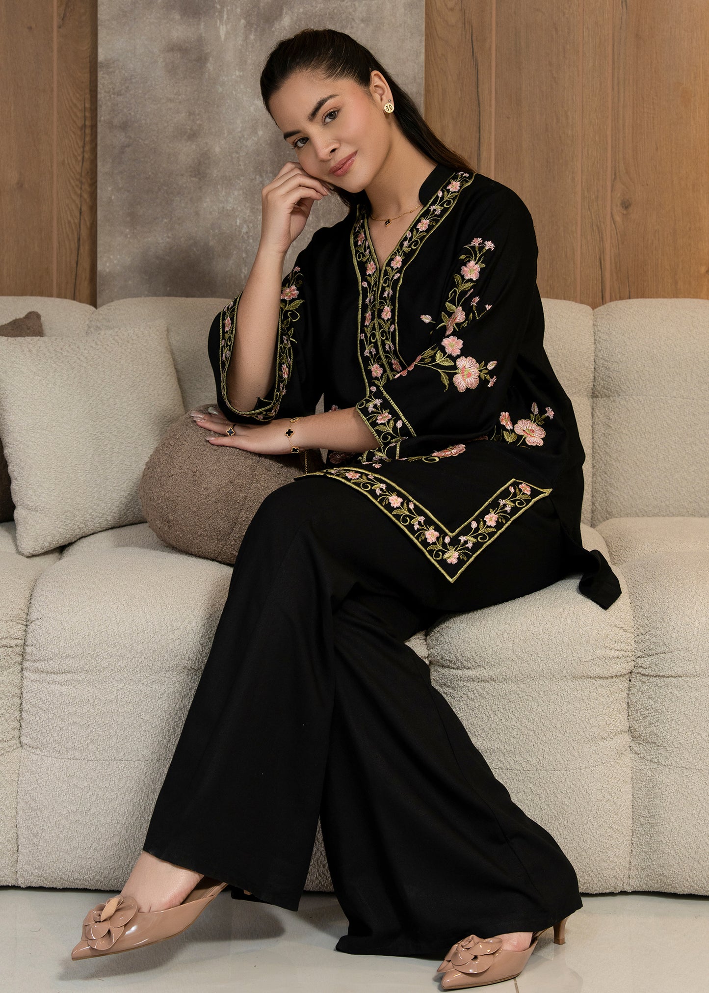 Noir Flora Embroidered Co-Ord