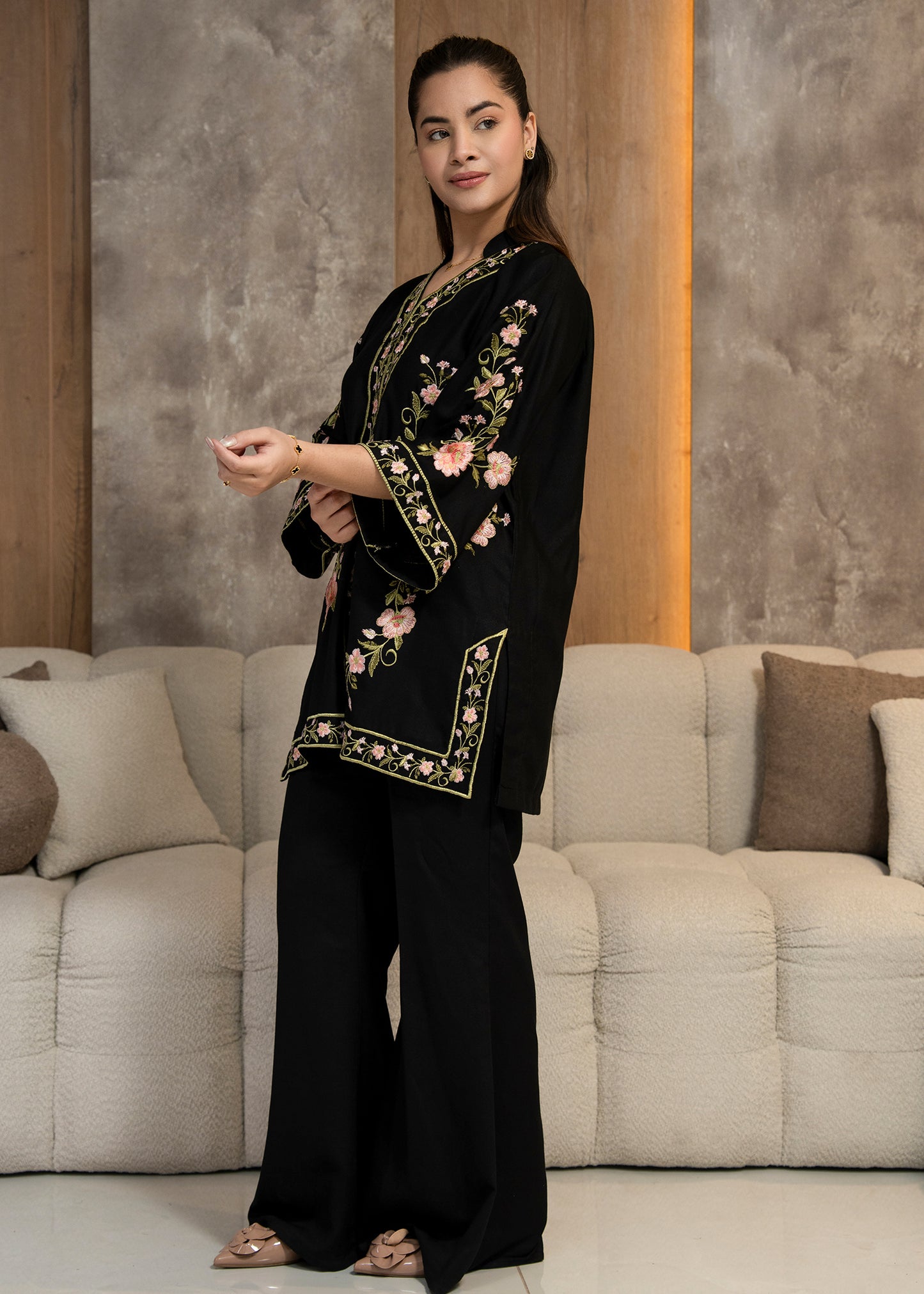 Noir Flora Embroidered Co-Ord