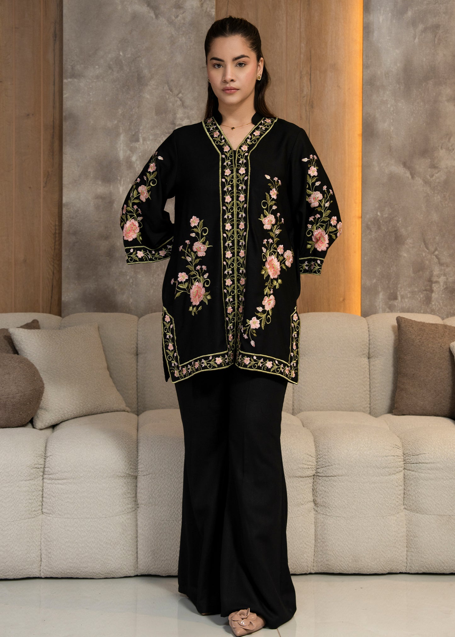 Noir Flora Embroidered Co-Ord