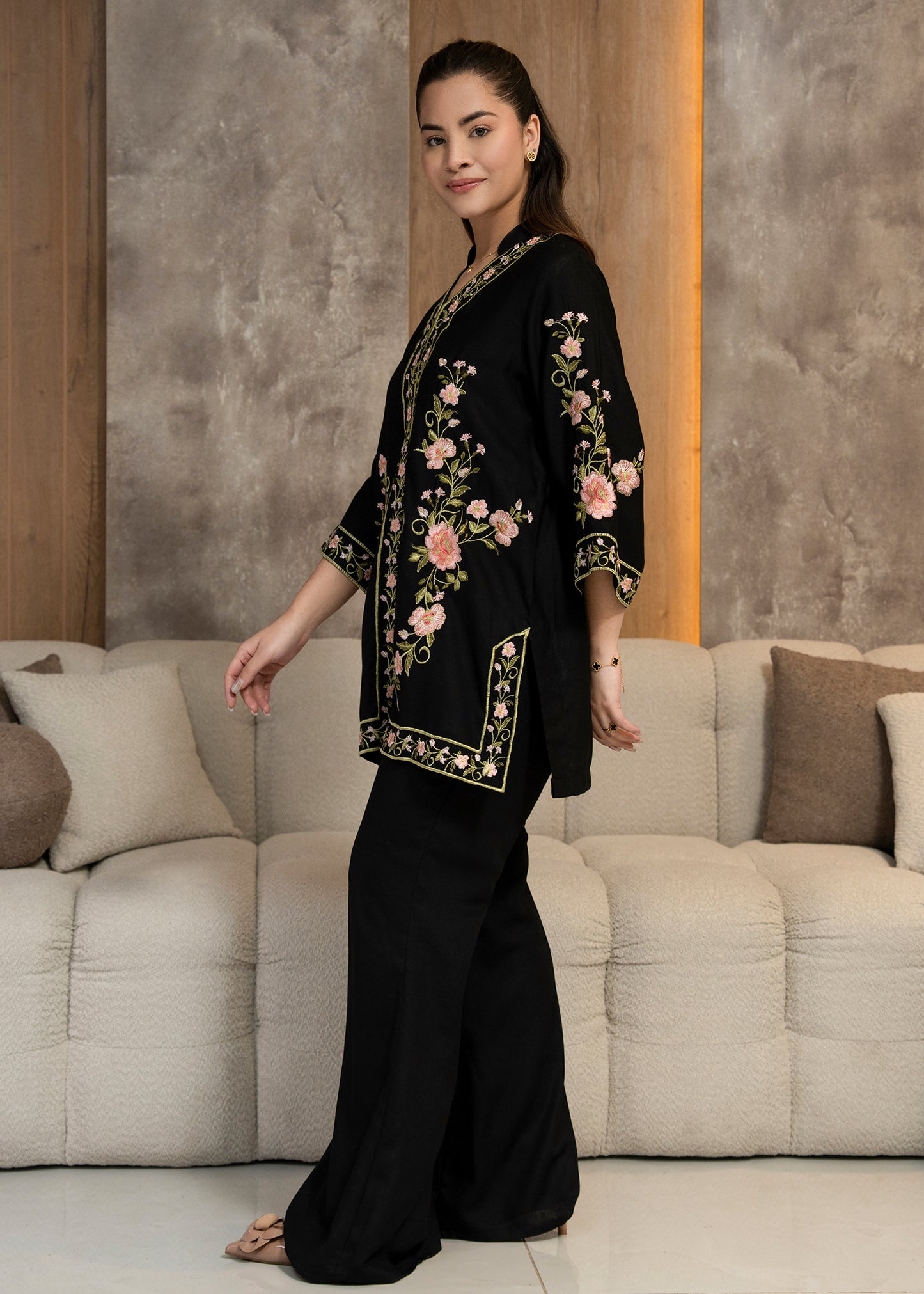 Noir Flora Embroidered Co-Ord