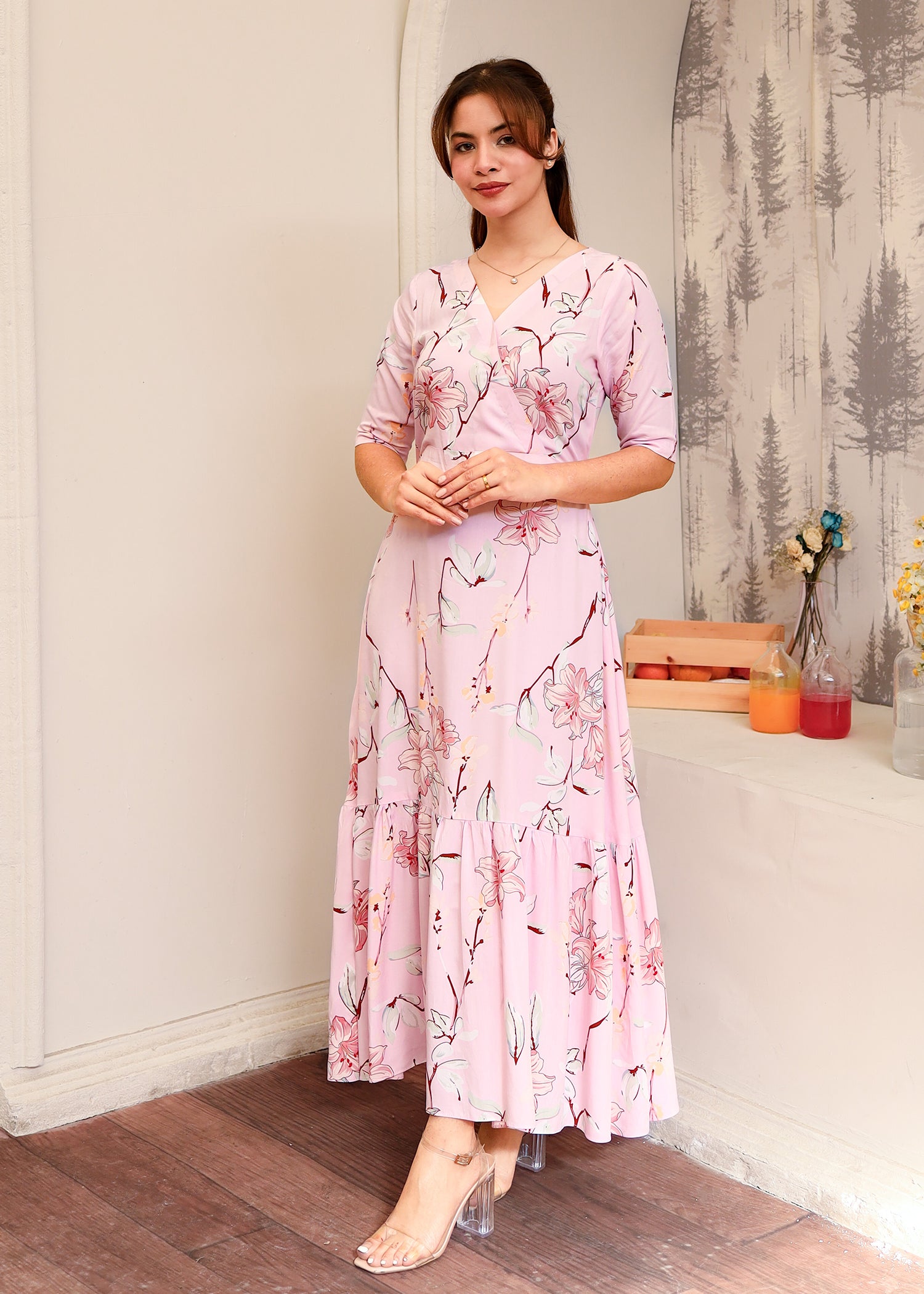 Pink Floral Dress