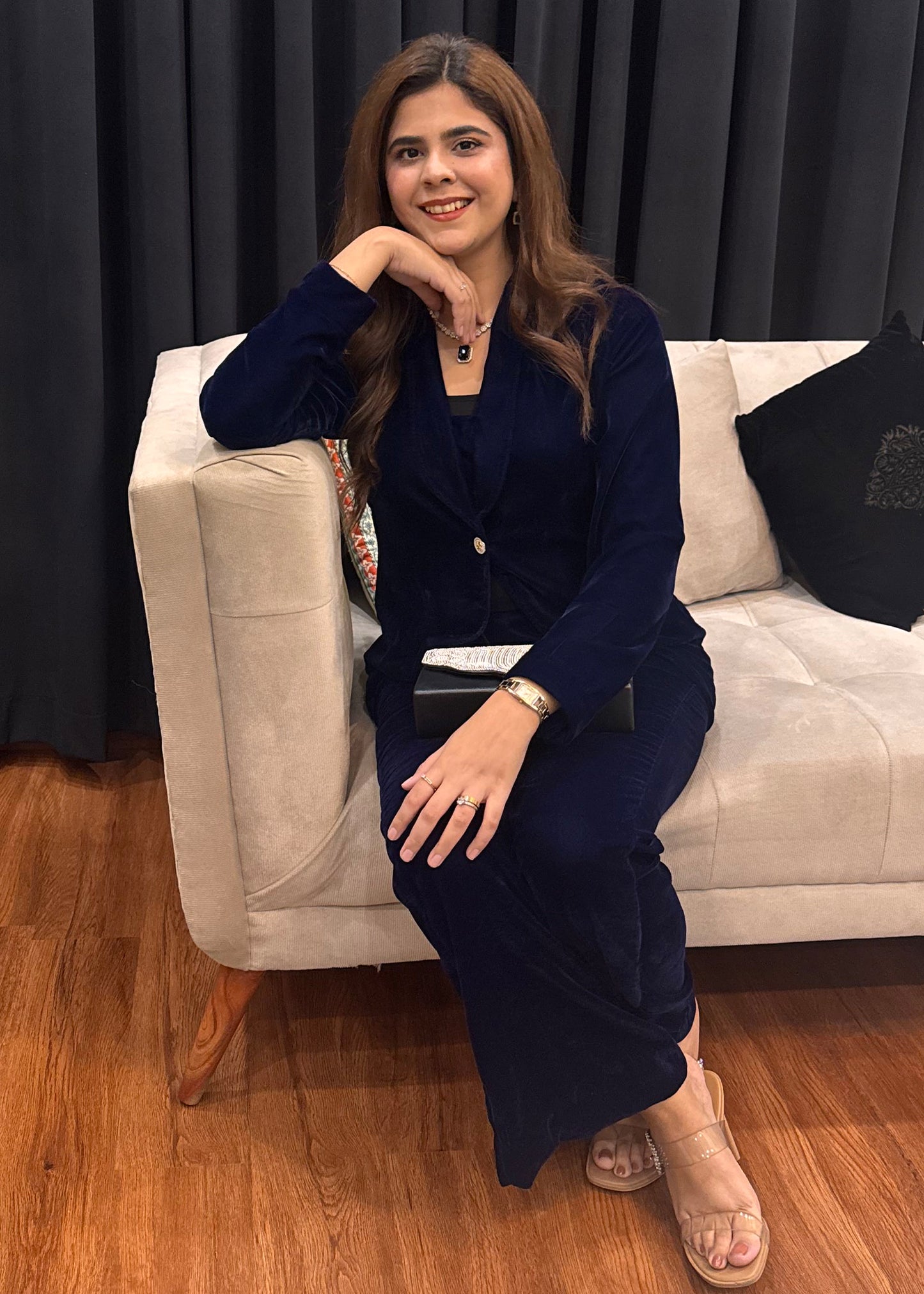 Sapphire Velvet Co-Ord Set