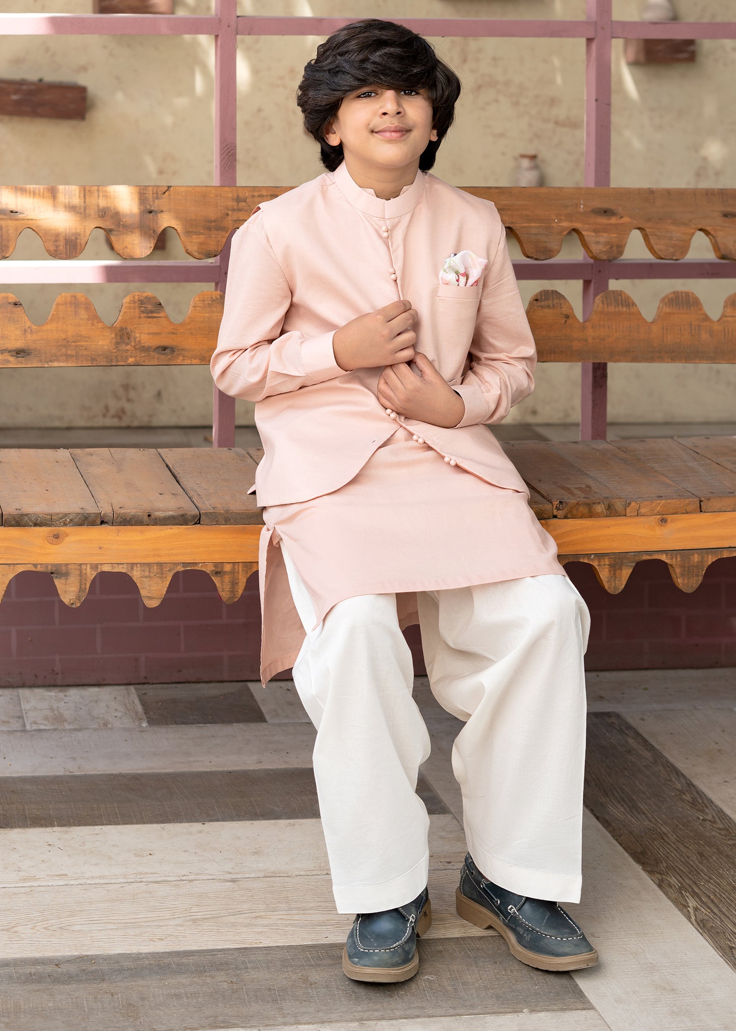 Peach Praline Waistcoat Set